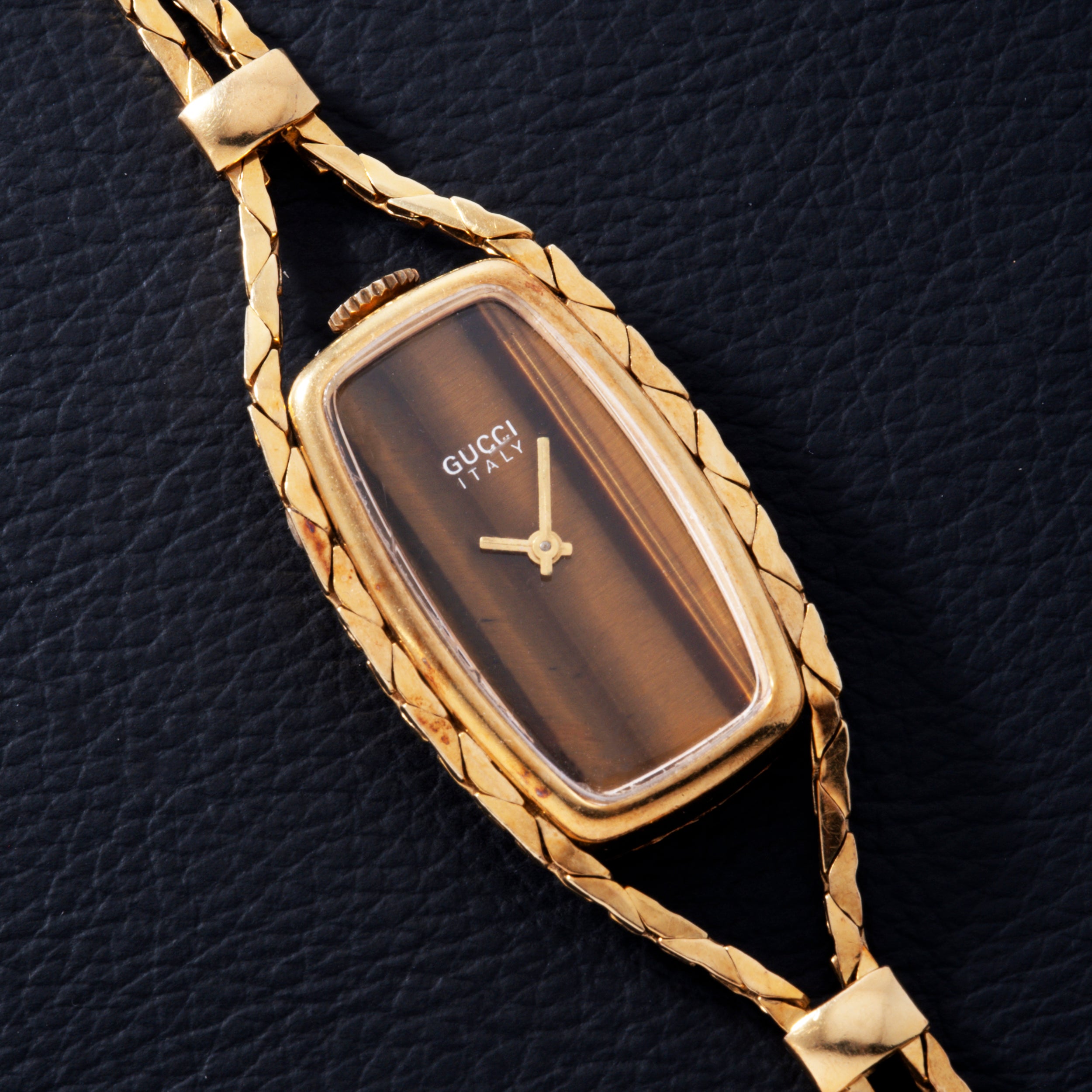 Gucci Tiger's Eye Sautoir Timepiece Necklace