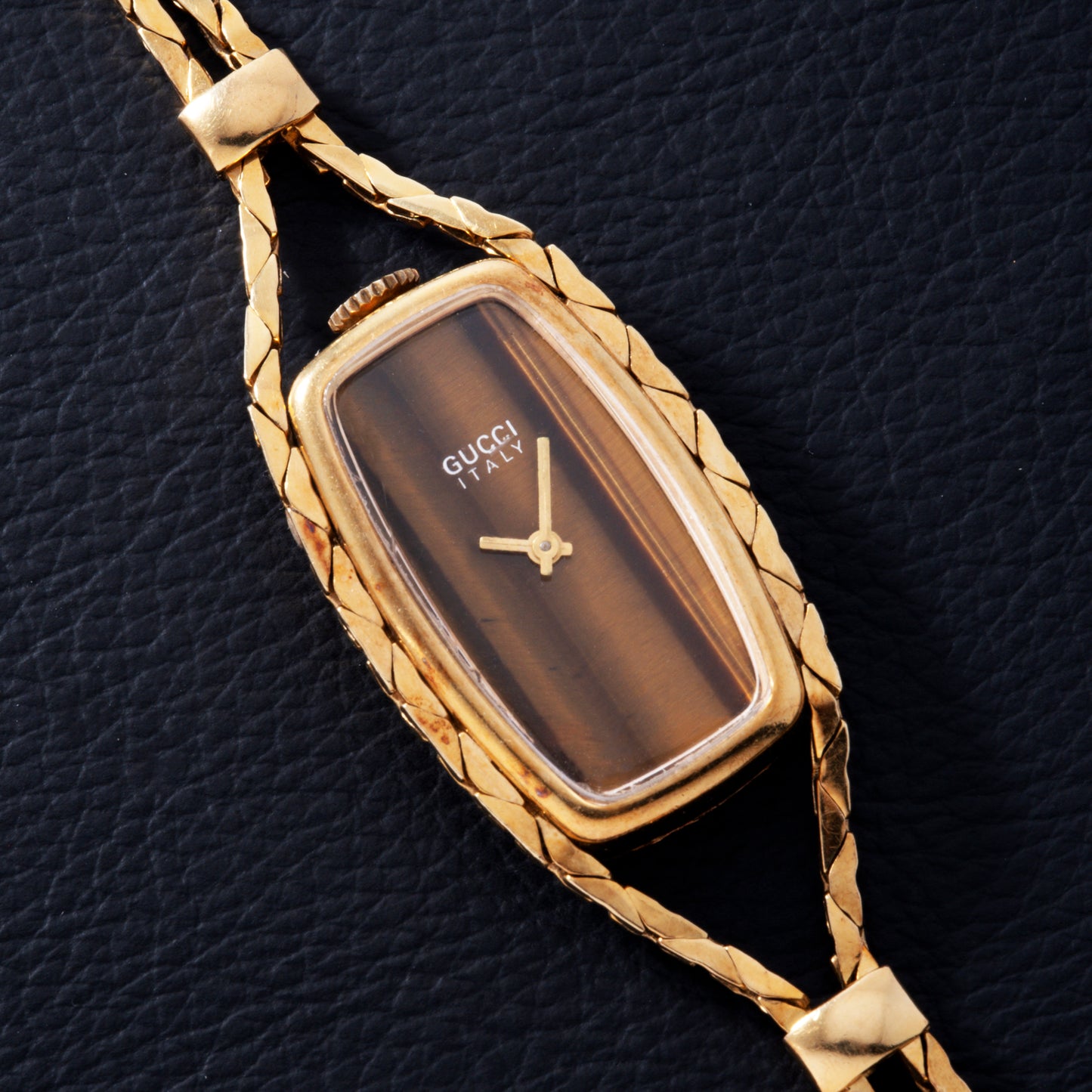 Gucci Tiger's Eye Sautoir Timepiece Necklace