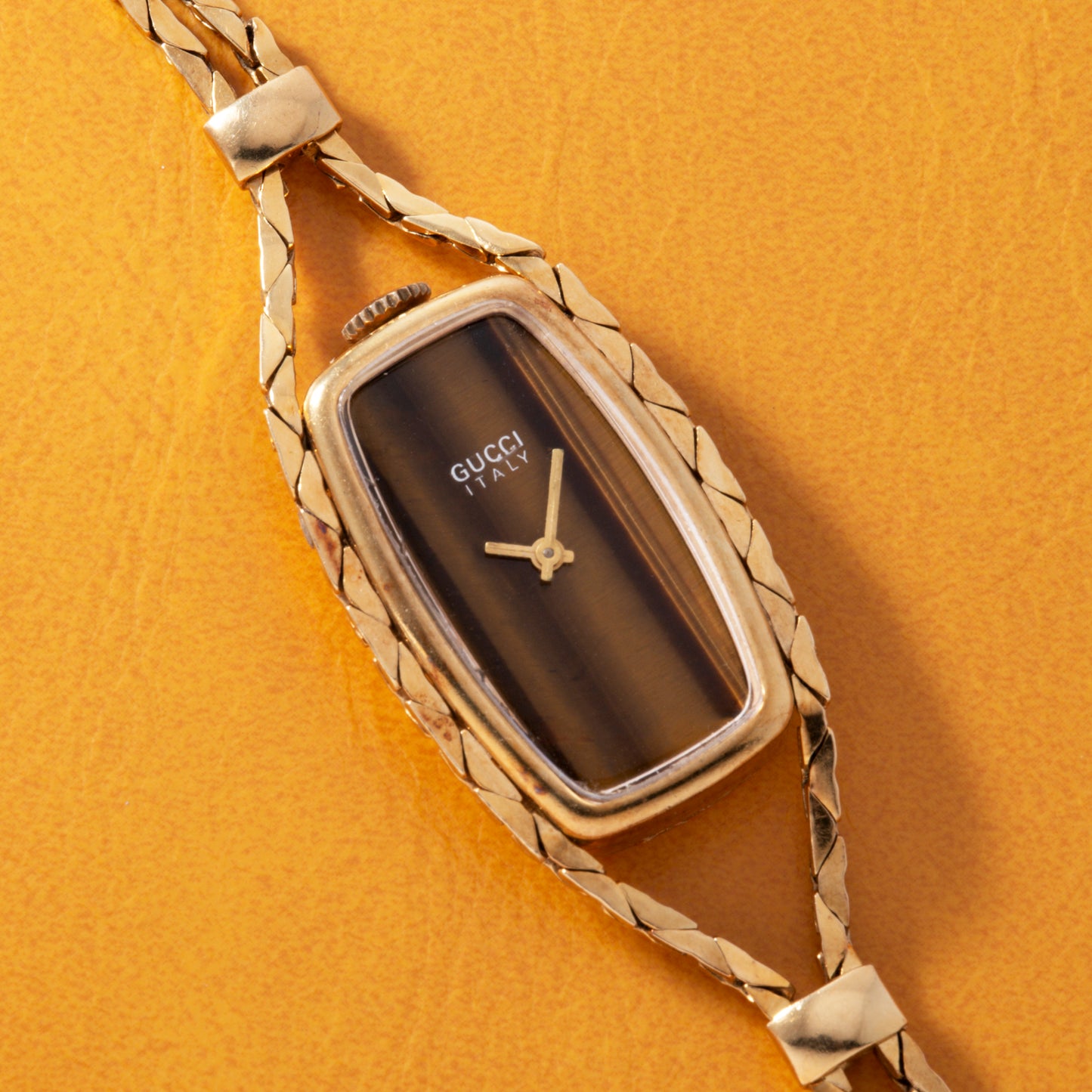 Gucci Tiger's Eye Sautoir Timepiece Necklace