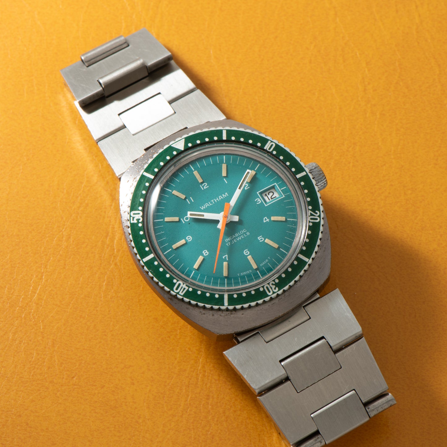 Waltham 'Exotic' Green Diver Date