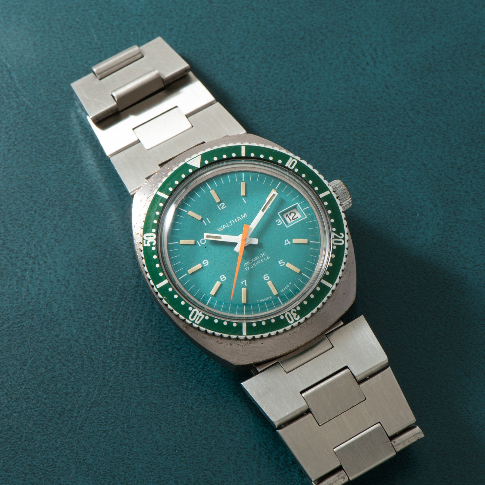 Waltham 'Exotic' Green Diver Date