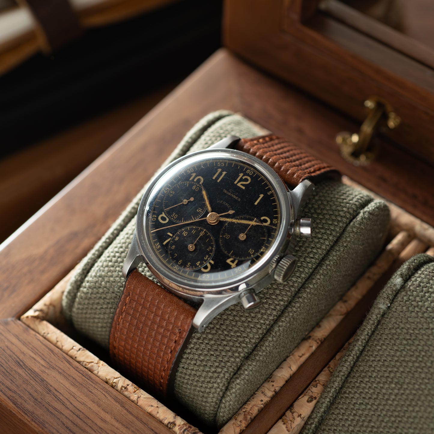 Tavannes Hermès Triple Register Chronograph