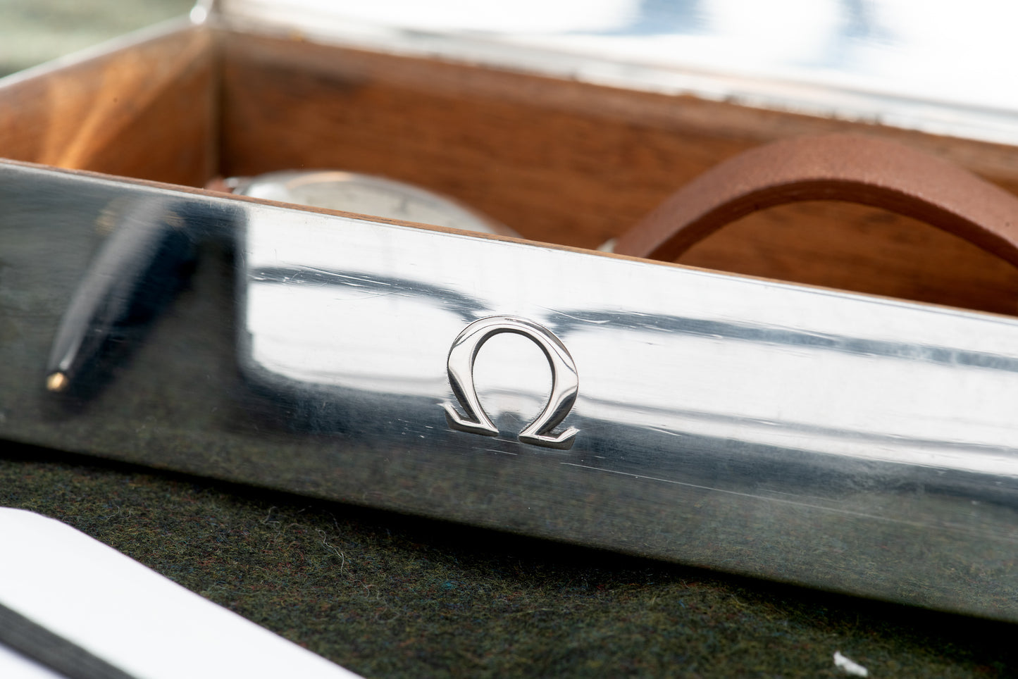 Omega Sterling Silver Presentation Box - Rectangular Polished Lid