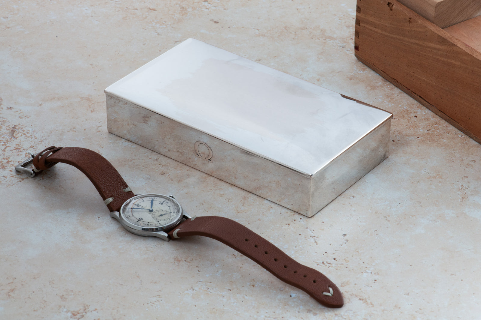 Omega Sterling Silver Presentation Box - Rectangular Polished Lid