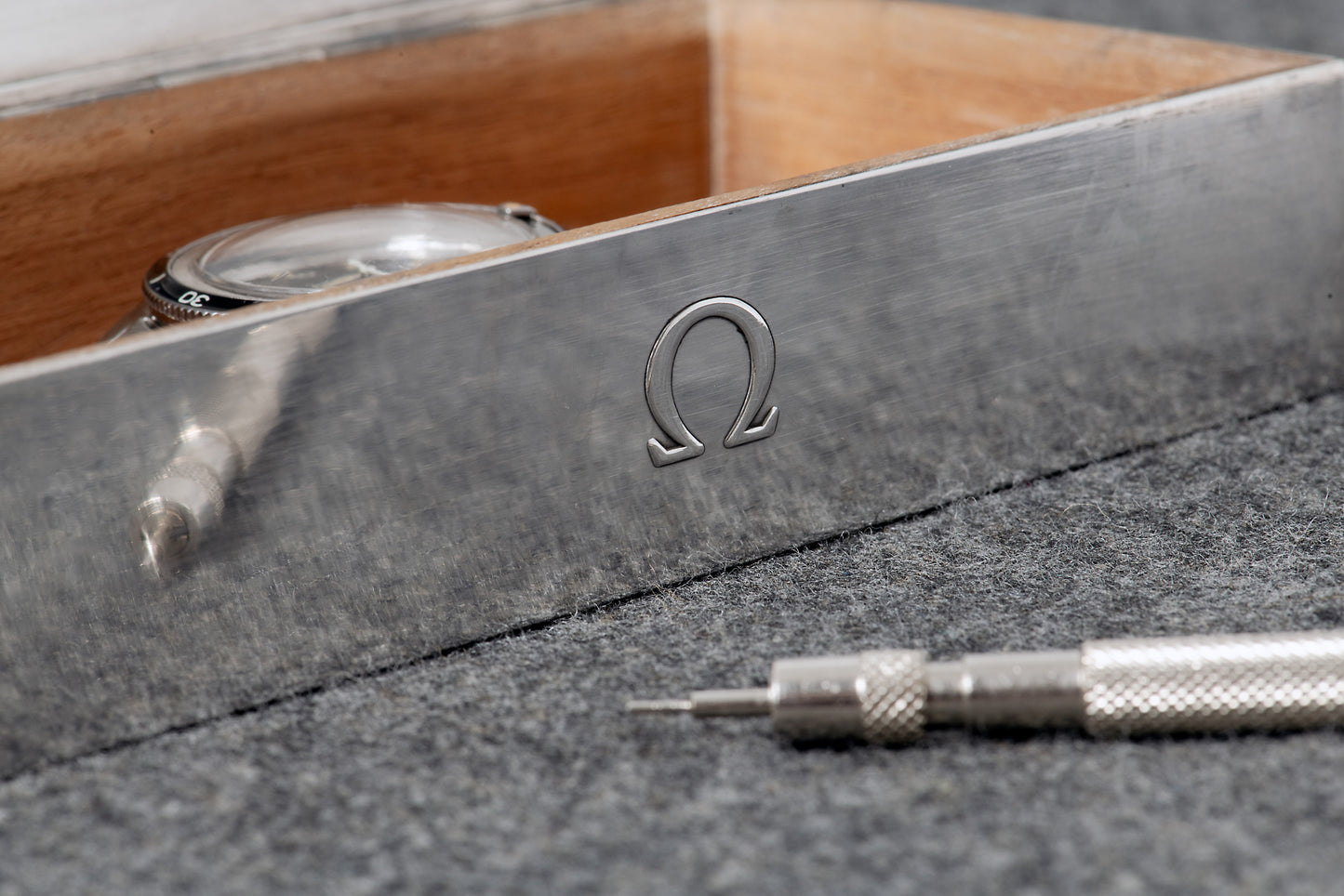 Omega Sterling Silver Presentation Box - Rectangular Textured Lid