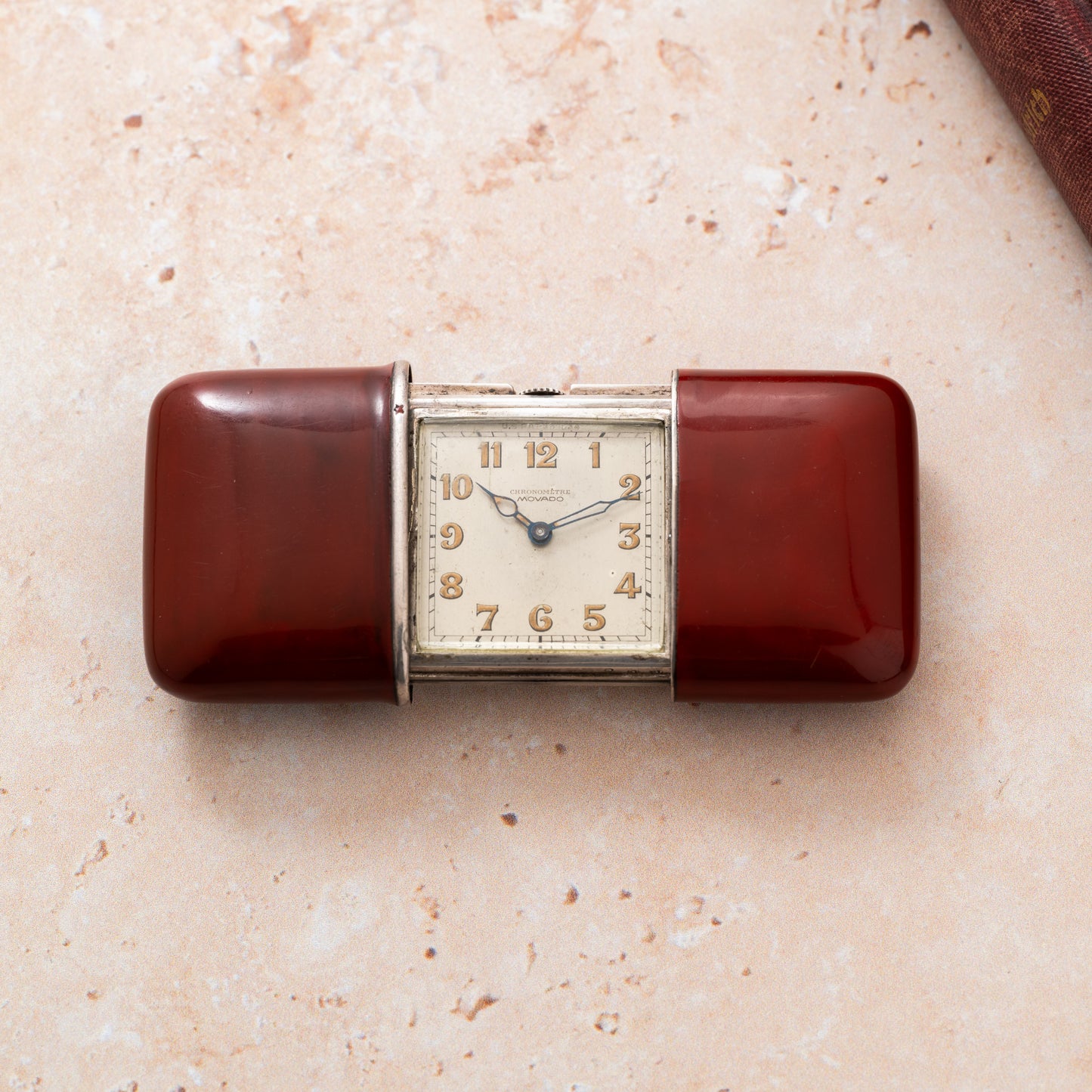 Movado Ermeto Travel Clock Enamel