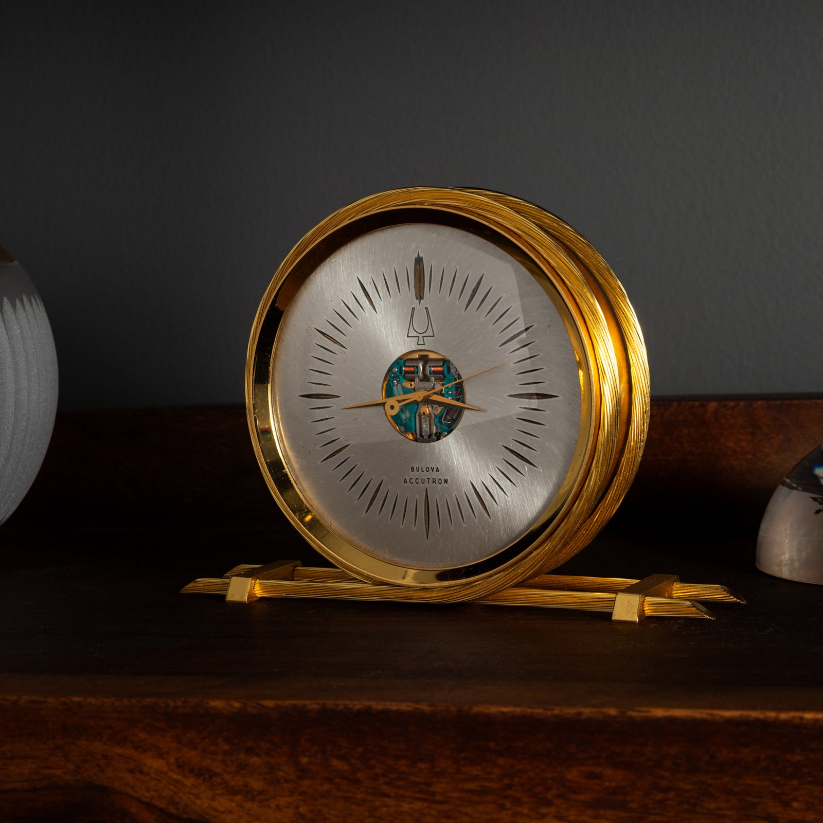 Accutron Spaceview Brass Rope Desk Clock