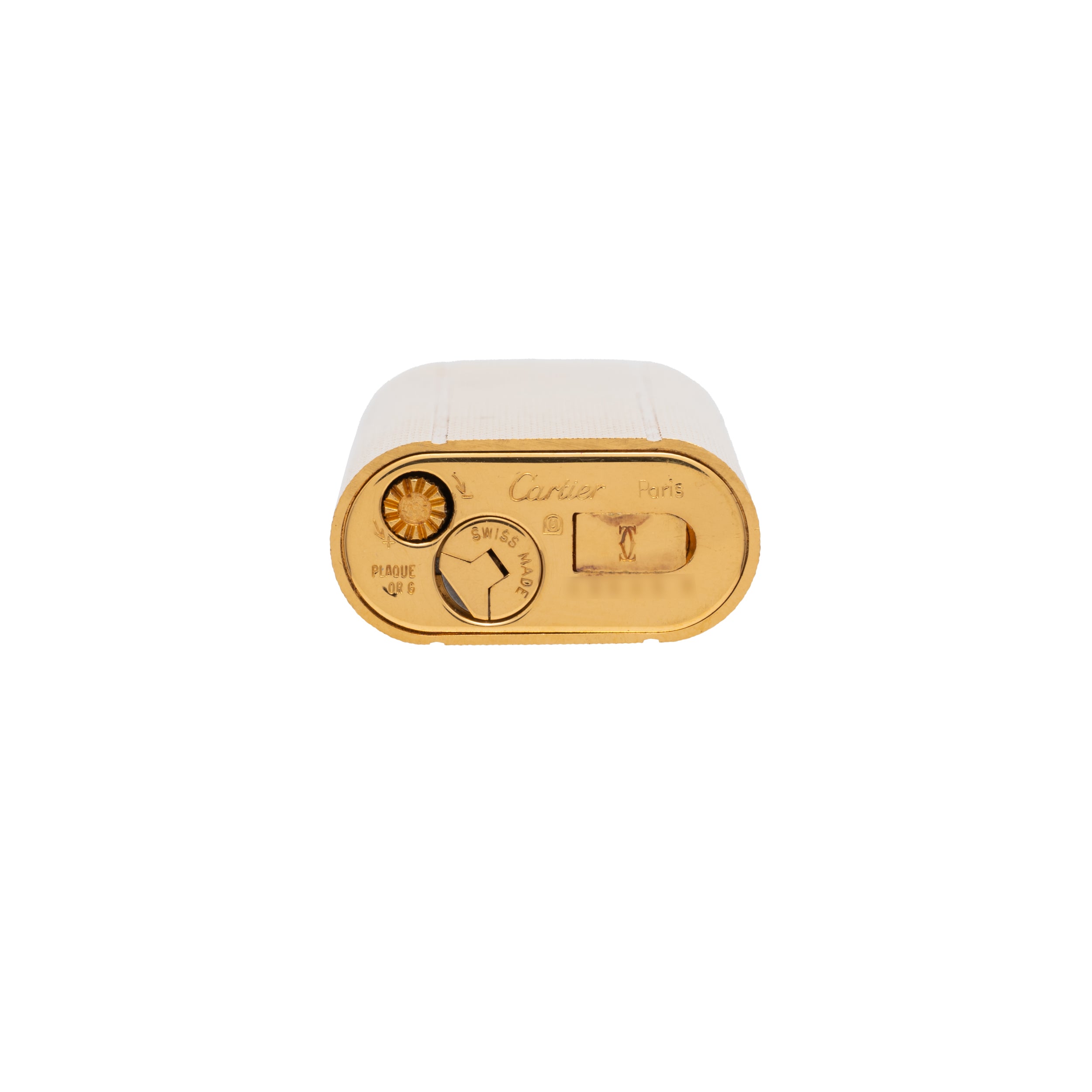 美品 must de Cartier BRIQUET LIGHTER/カルティエ ガスライター ゴールド×ネイビー 5角形 着火確認済 箱・ギャランティー付属 Lot comprenant : - un briquet \"Must\" de CARTIER en laque et métal