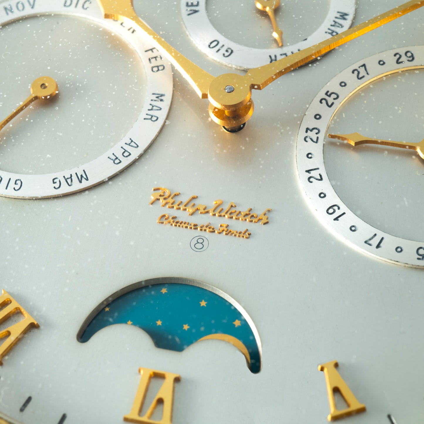 Philip Watch Co. 8-Day Triple-Calendar Desk Clock