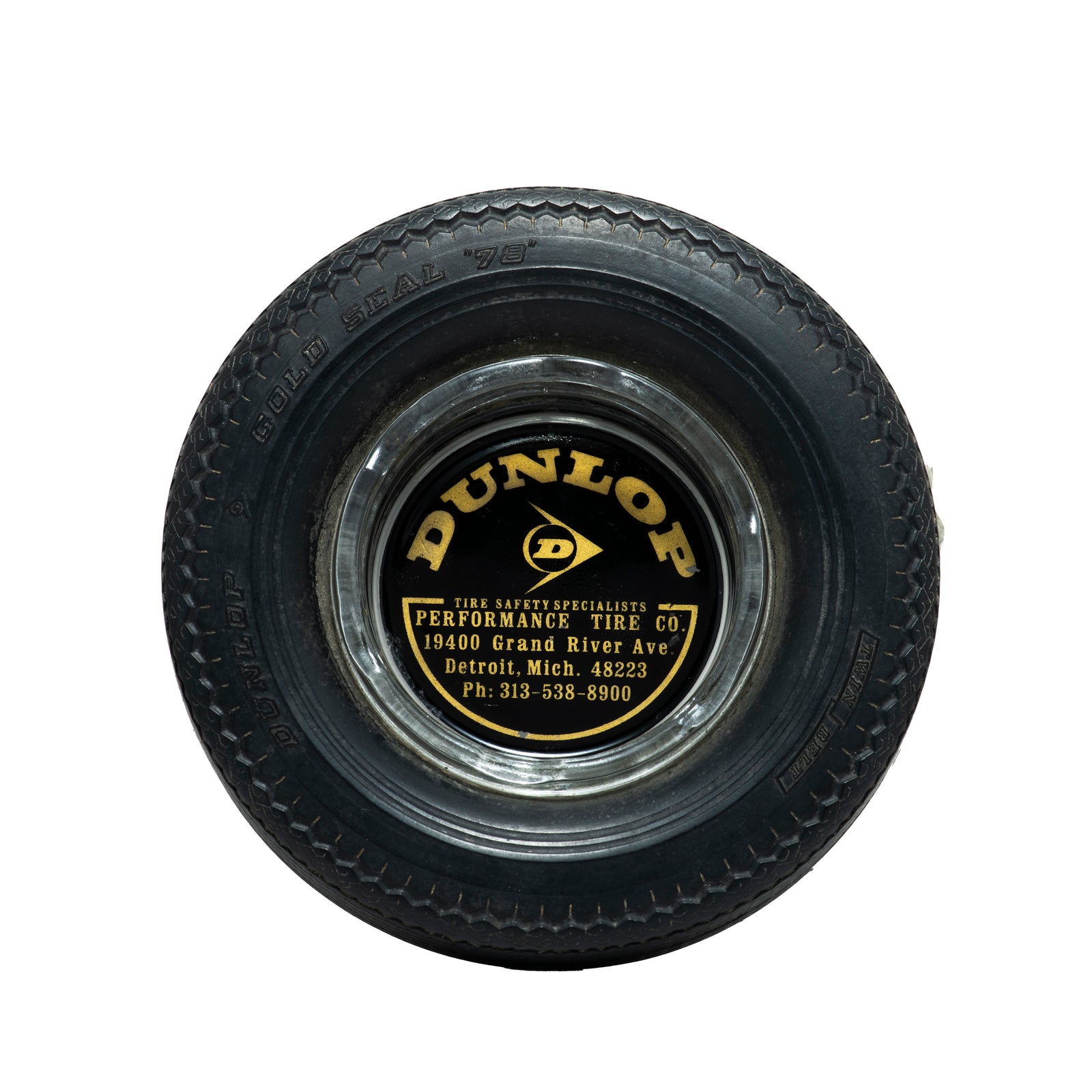 Dunlop "Performance Tire Co" Ashtray - Rubber & Glass