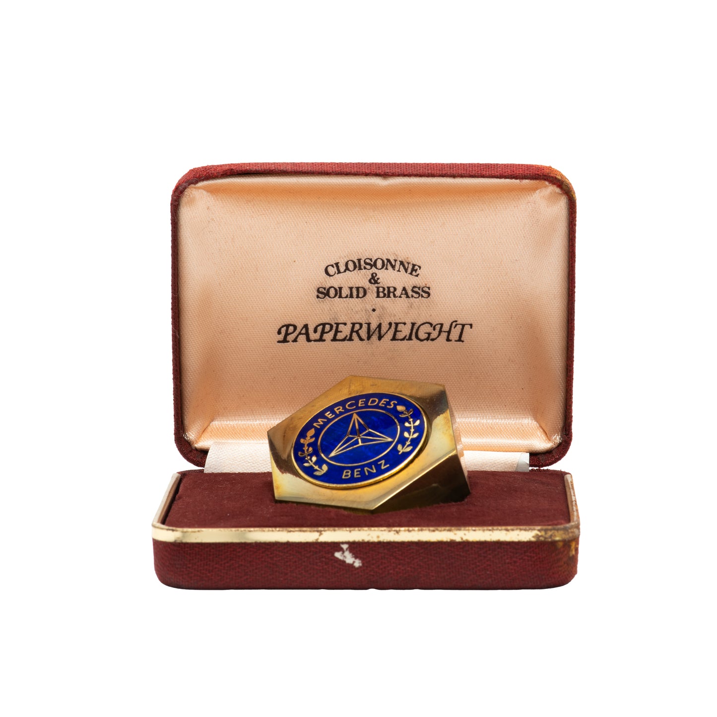 Mercedes Benz Paperweight - Brass & Enamel