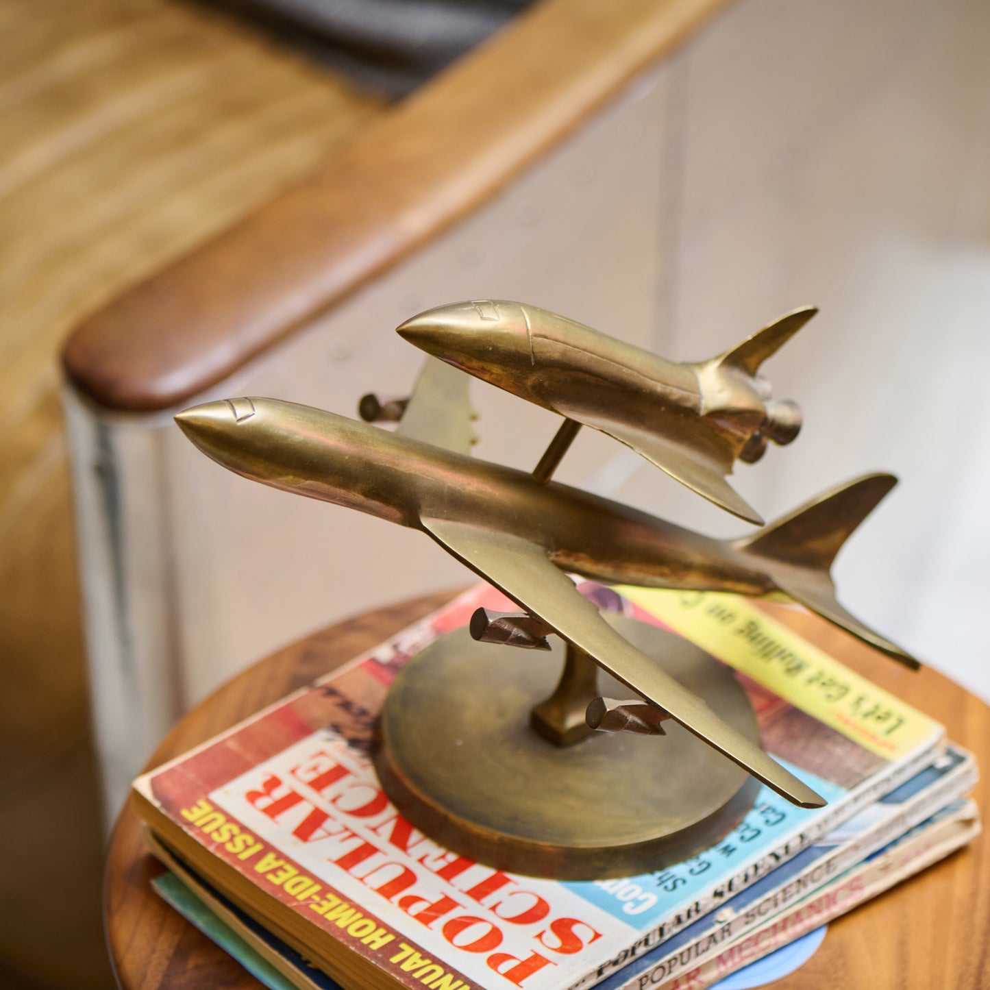 Shuttle Carrier Aircraft Desktop Model - Brass