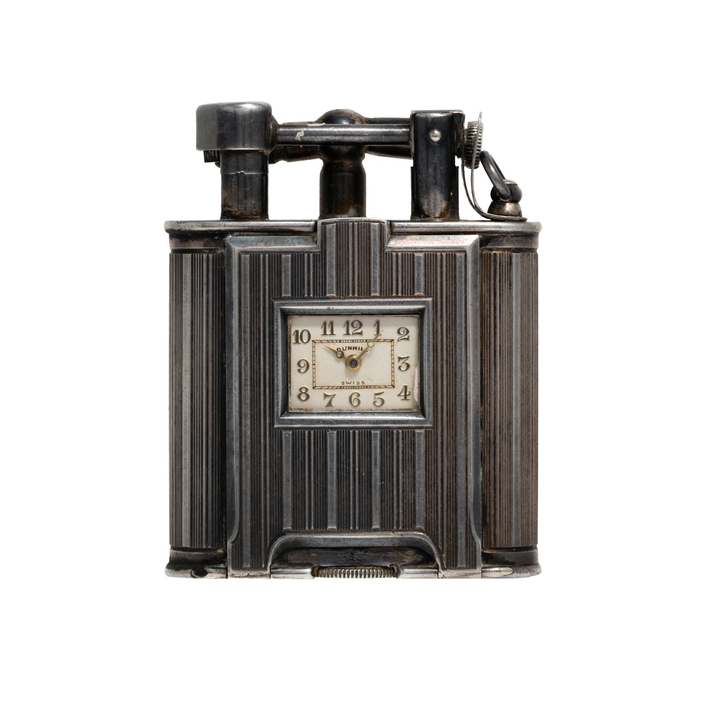 Dunhill Sterling Silver Lighter Clock