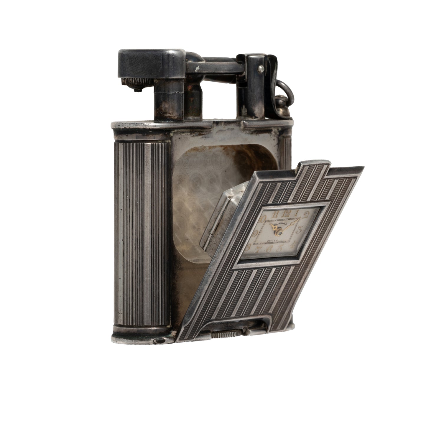 Dunhill Sterling Silver Lighter Clock