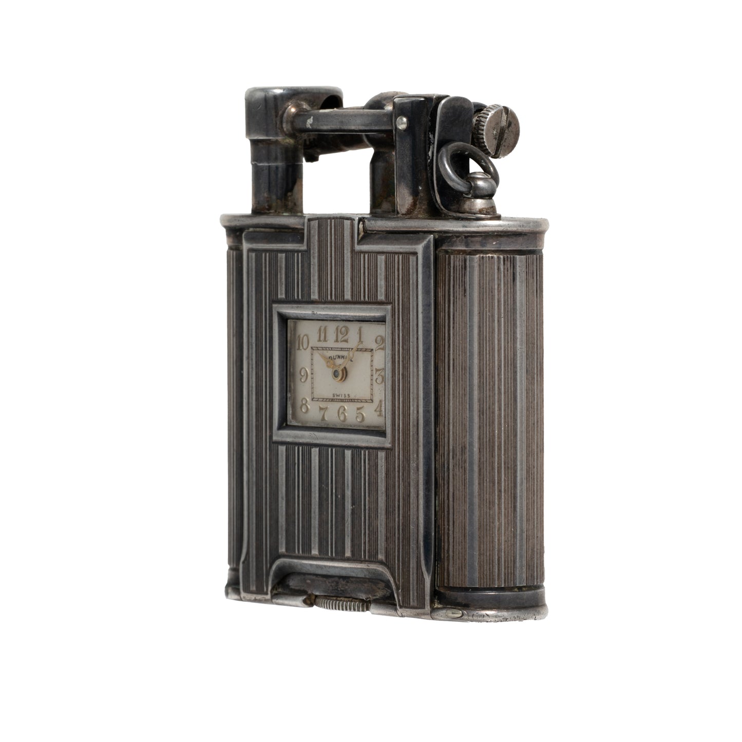 Dunhill Sterling Silver Lighter Clock