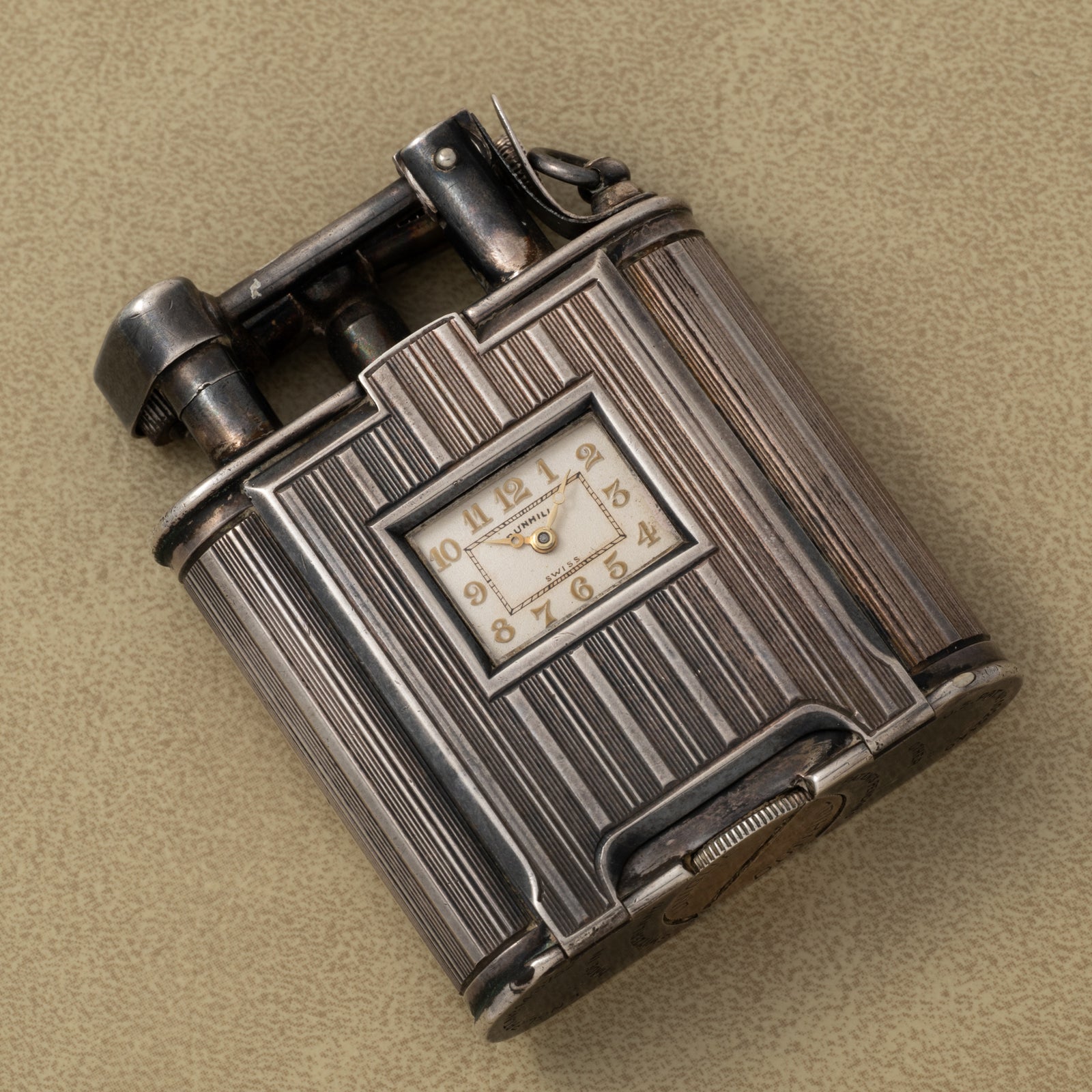 Dunhill Sterling Silver Lighter Clock