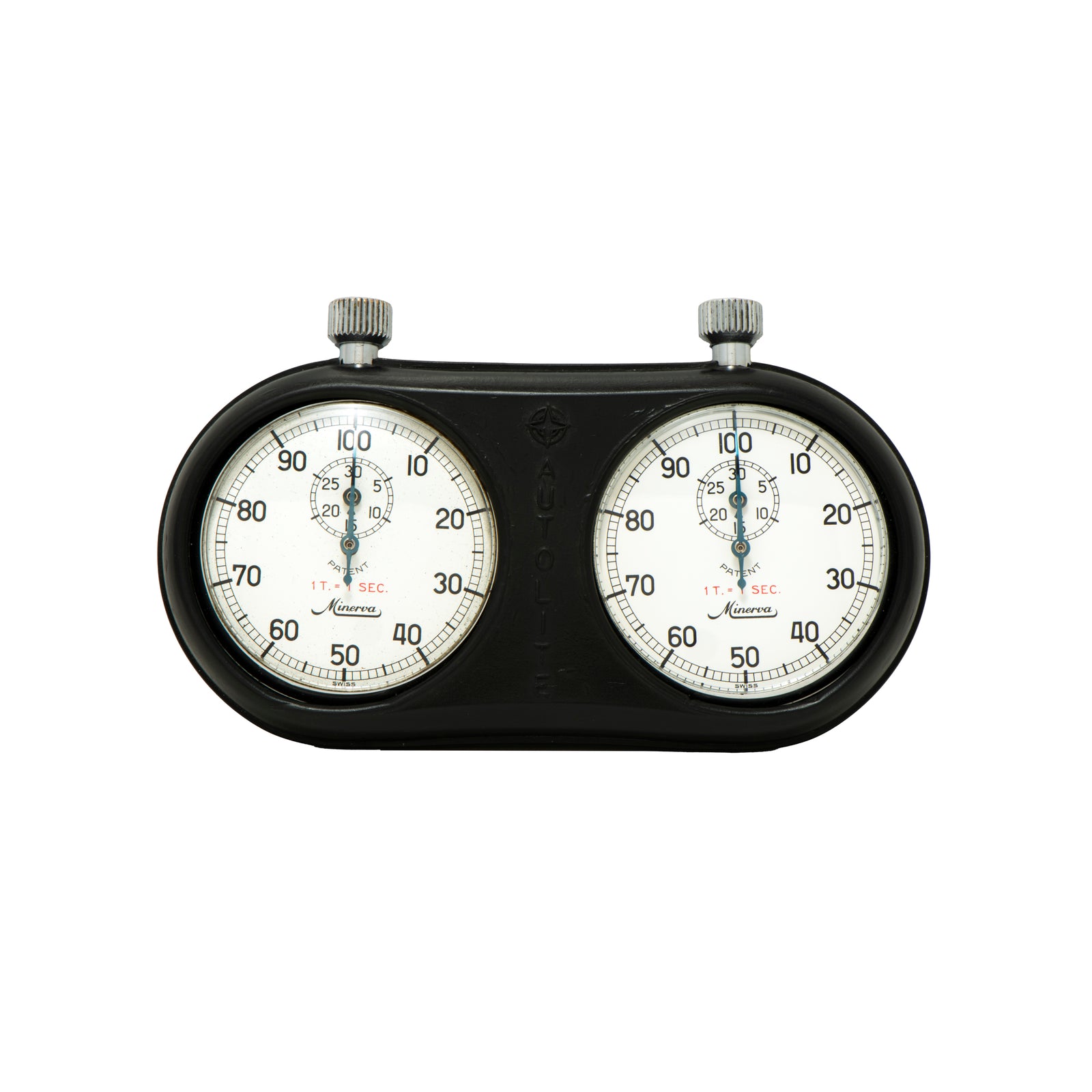Minerva Autolite Dual Stopwatch Set in Bumper