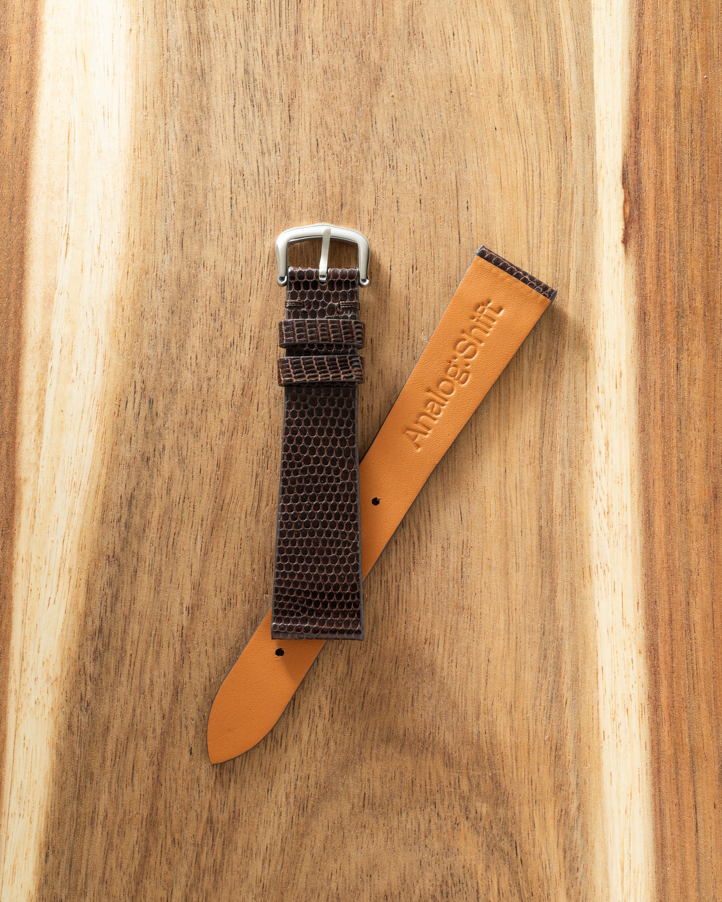 Gloss Brown Lizard Exotic Leather Strap