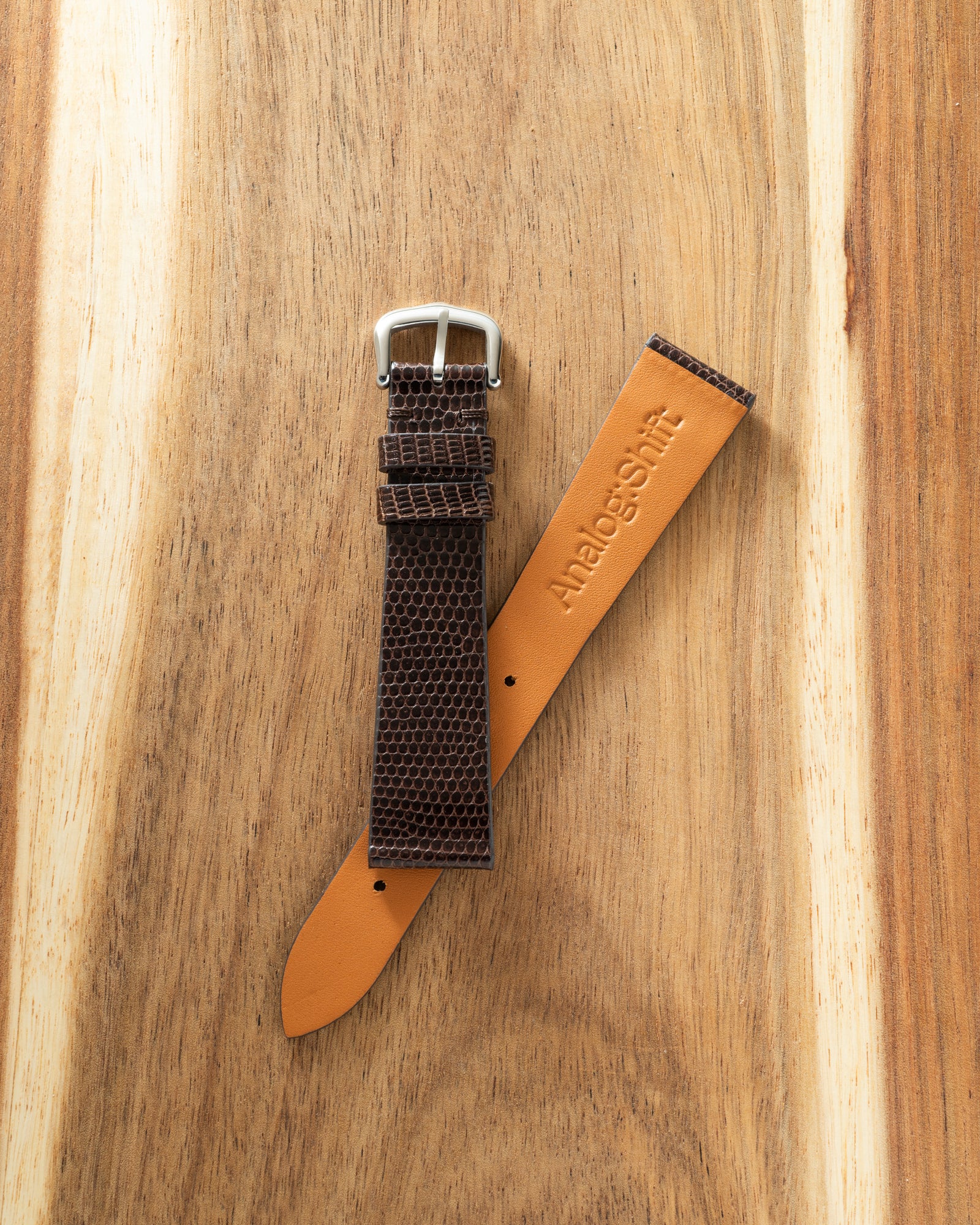 Gloss Brown Lizard Exotic Leather Strap