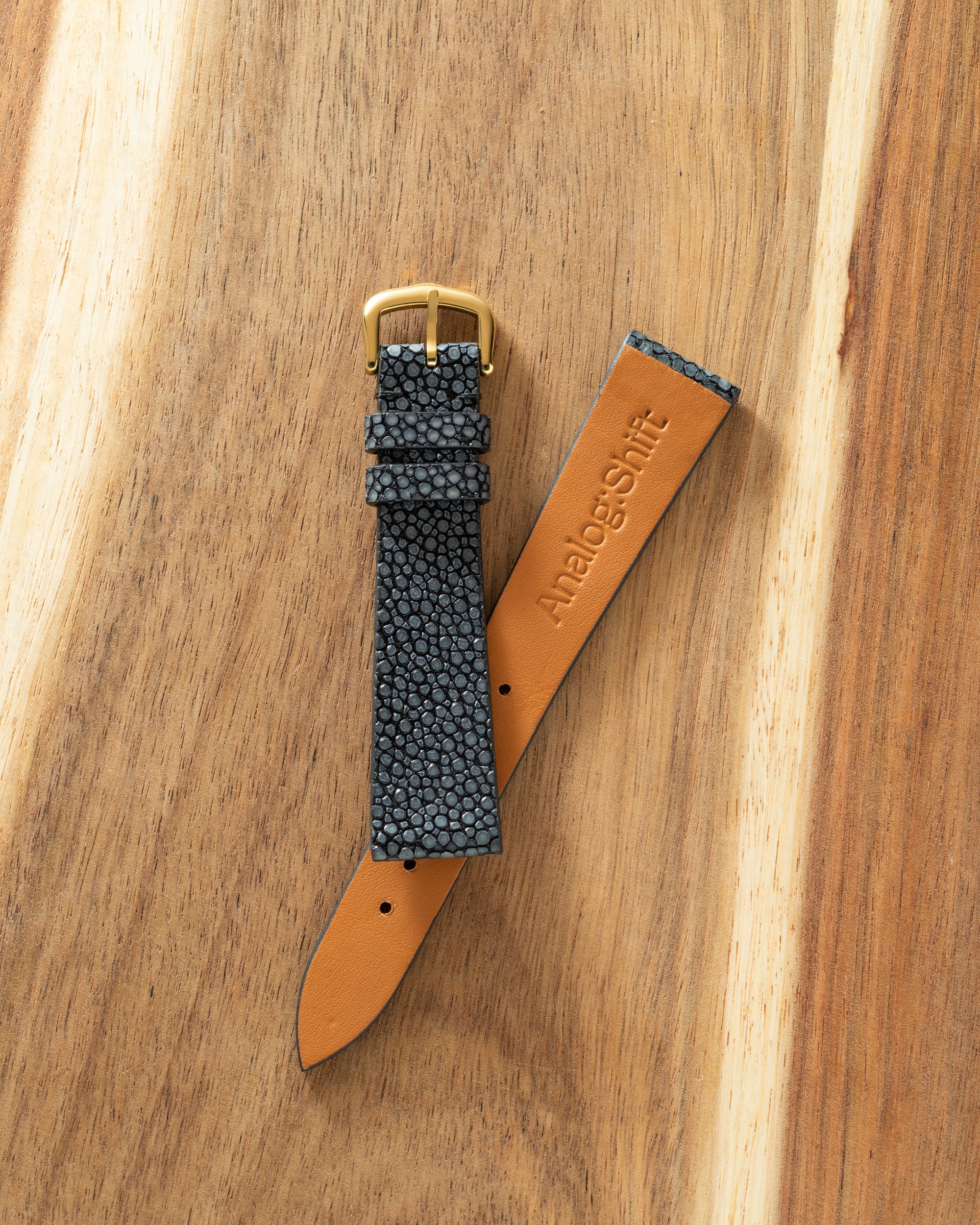 Pebble Black Stingray Exotic Leather Strap – Analog:Shift