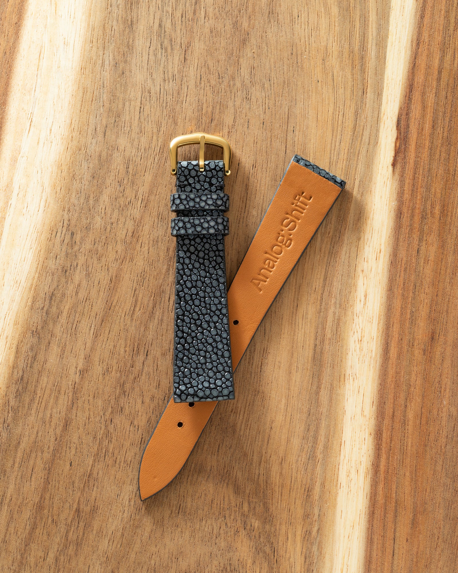 Pebble Black Stingray Exotic Leather Strap
