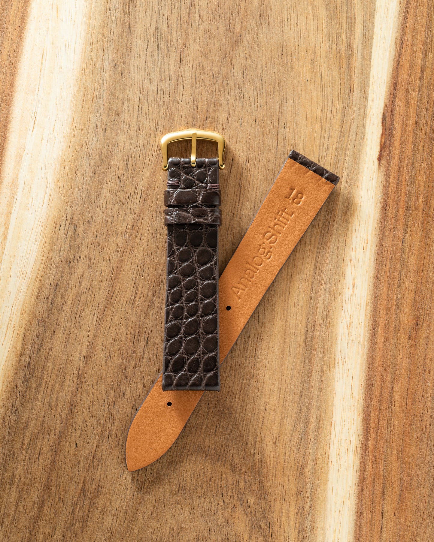Eggshell Brown Alligator Exotic Leather Strap