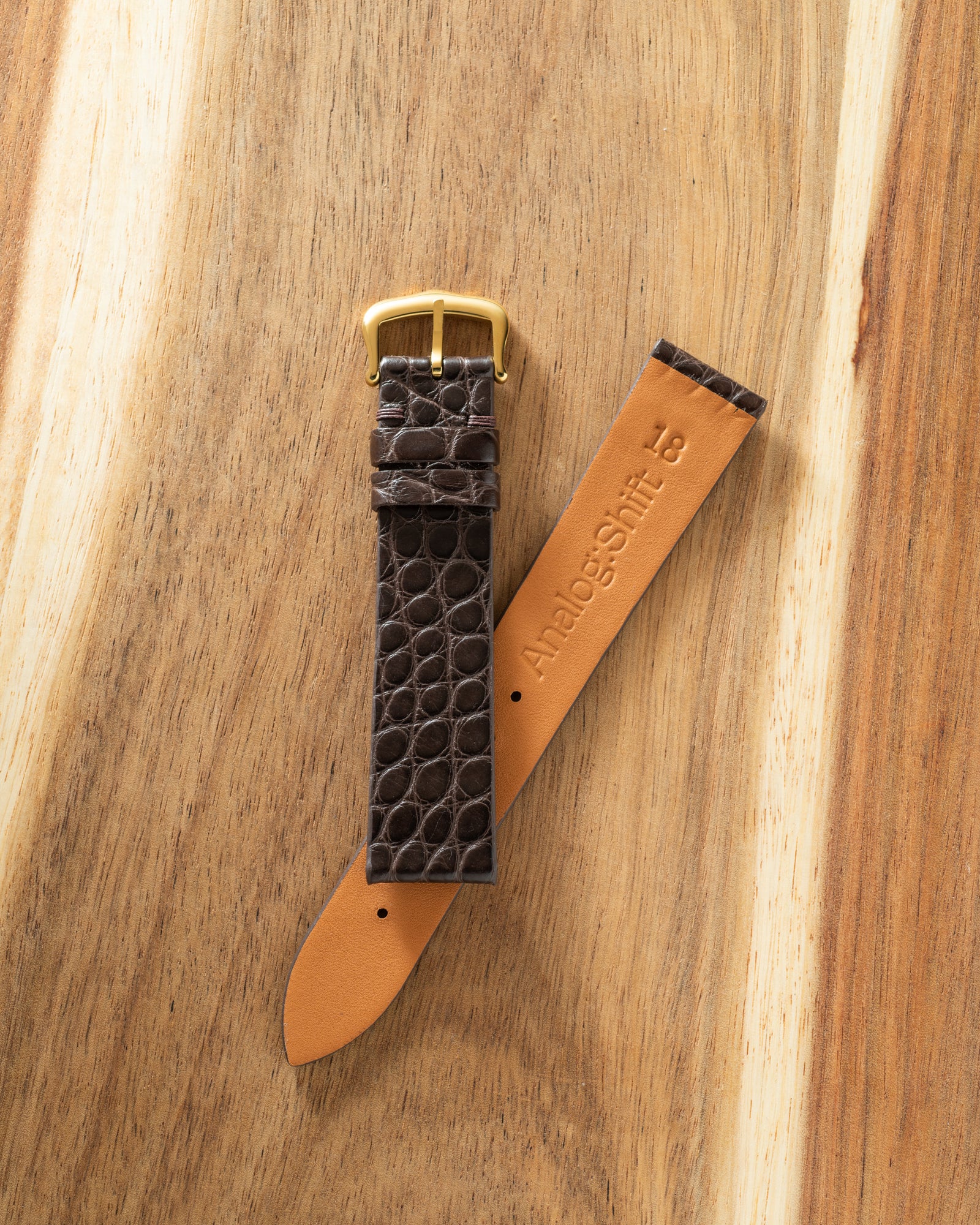 Eggshell Brown Alligator Exotic Leather Strap