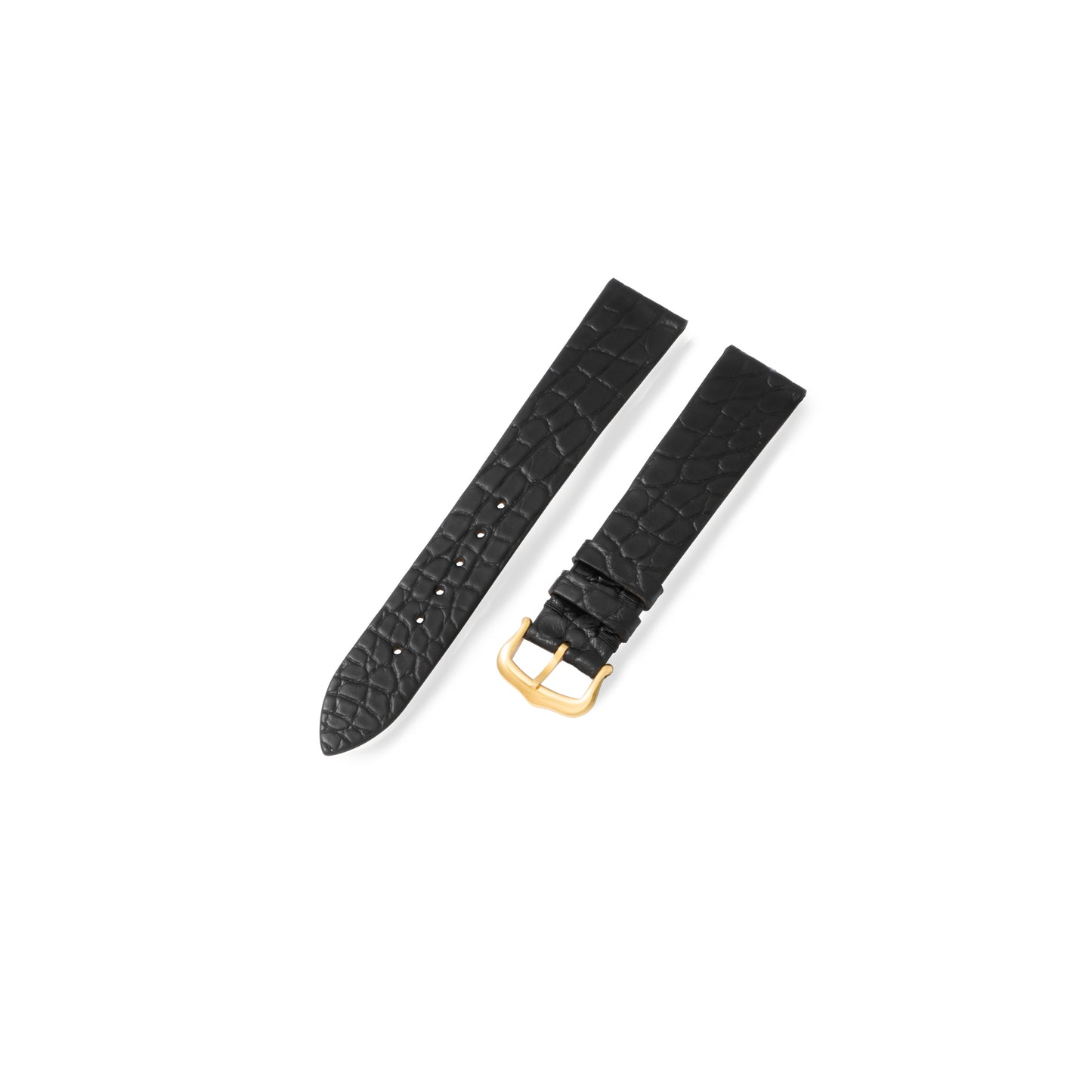 Eggshell Black Alligator Exotic Leather Strap