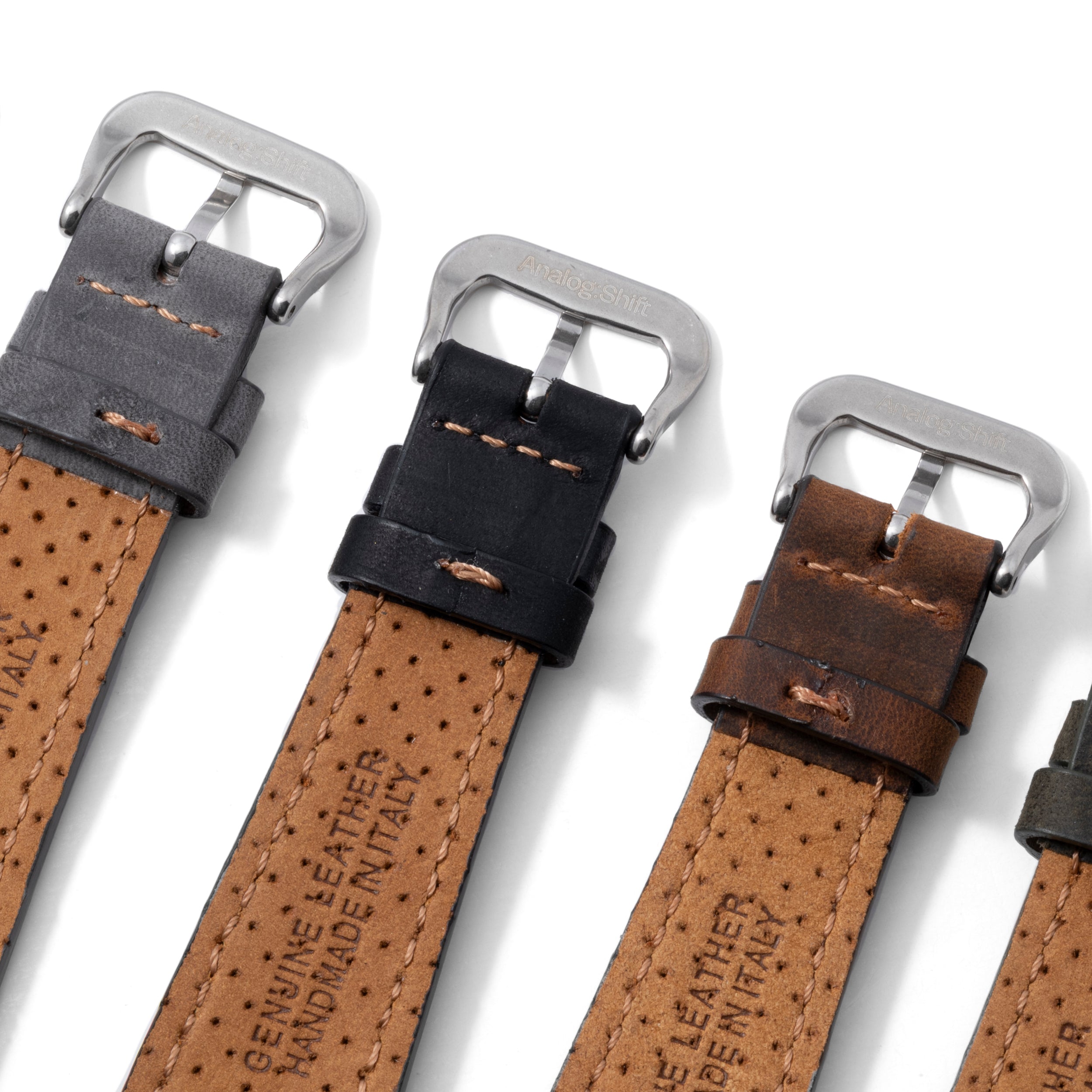 Fangio Brown Distressed Leather Strap – Analog:Shift