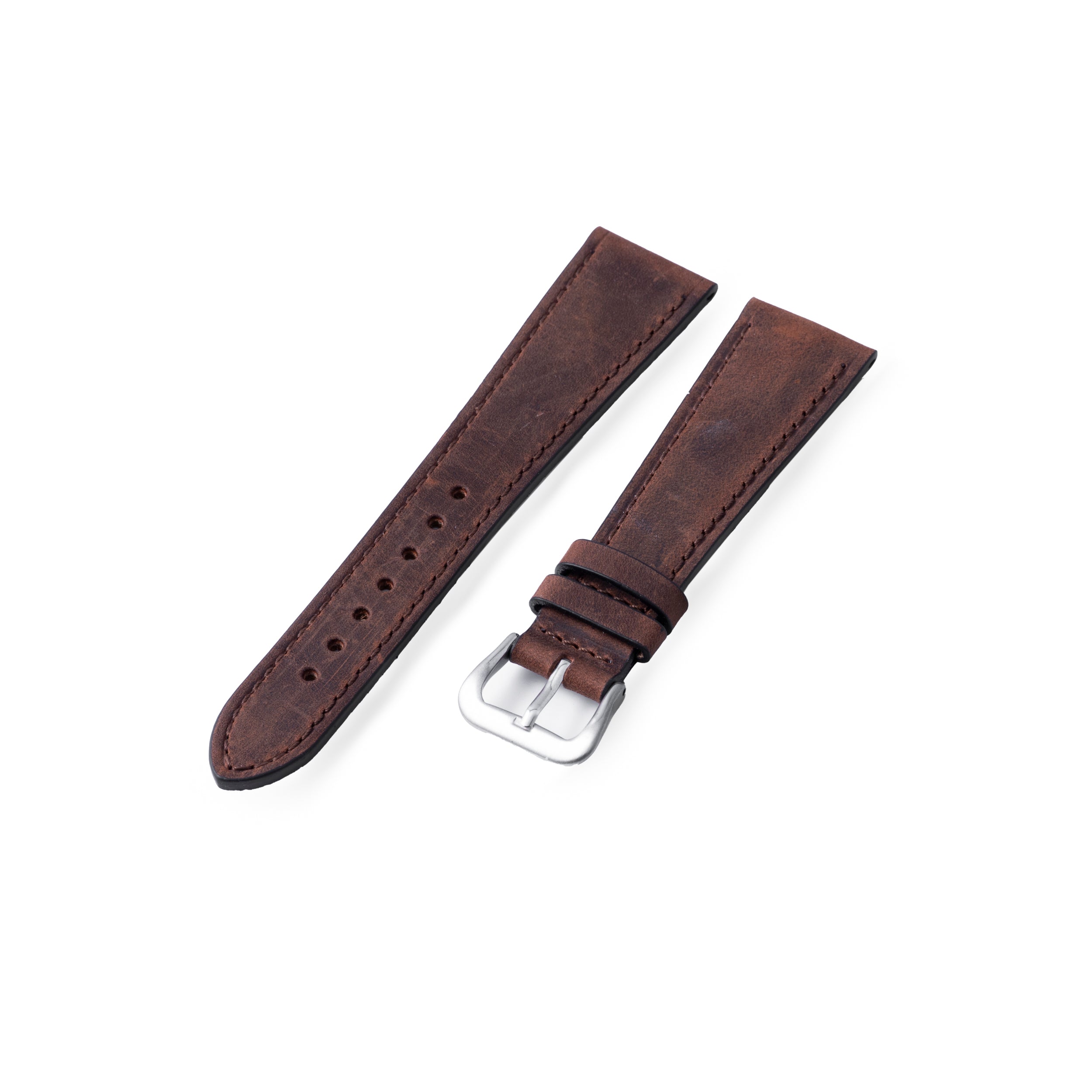 Fangio Brown Distressed Leather Strap – Analog:Shift