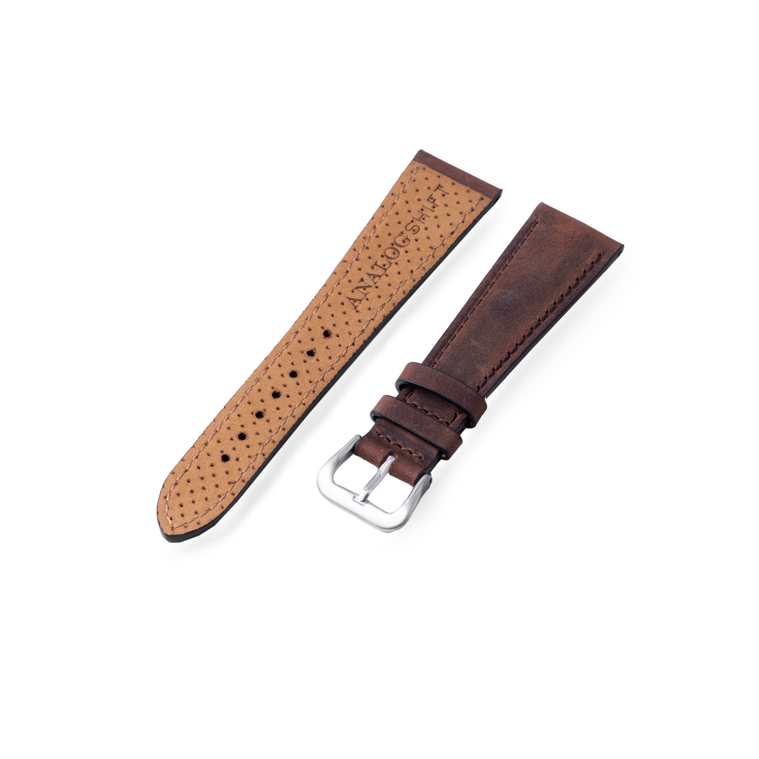 Fangio Brown Distressed Leather Strap – Analog:Shift