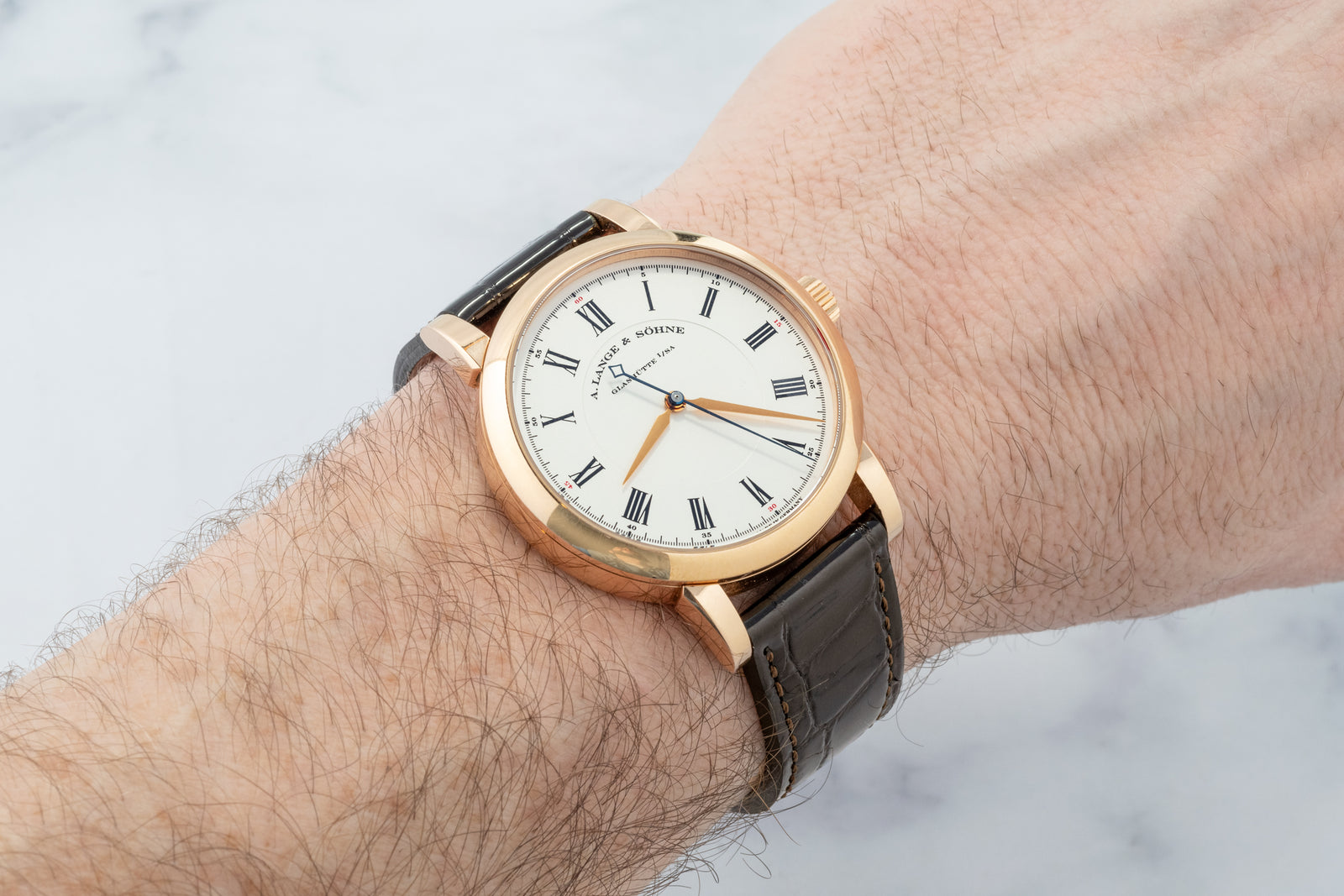 Hayworth Brown Gloss Alligator-Pattern Strap