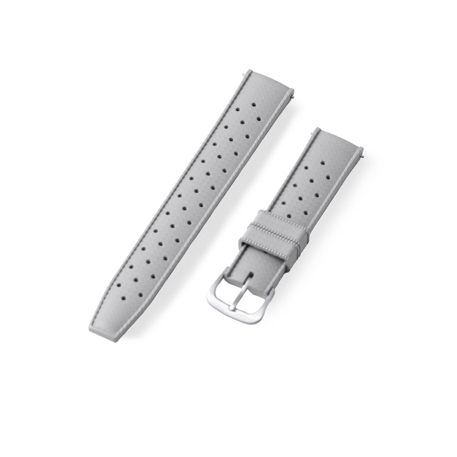 StrapHabit x Analog:Shift Grey Tropical Retro-Style FKM Rubber Quick-Release Strap