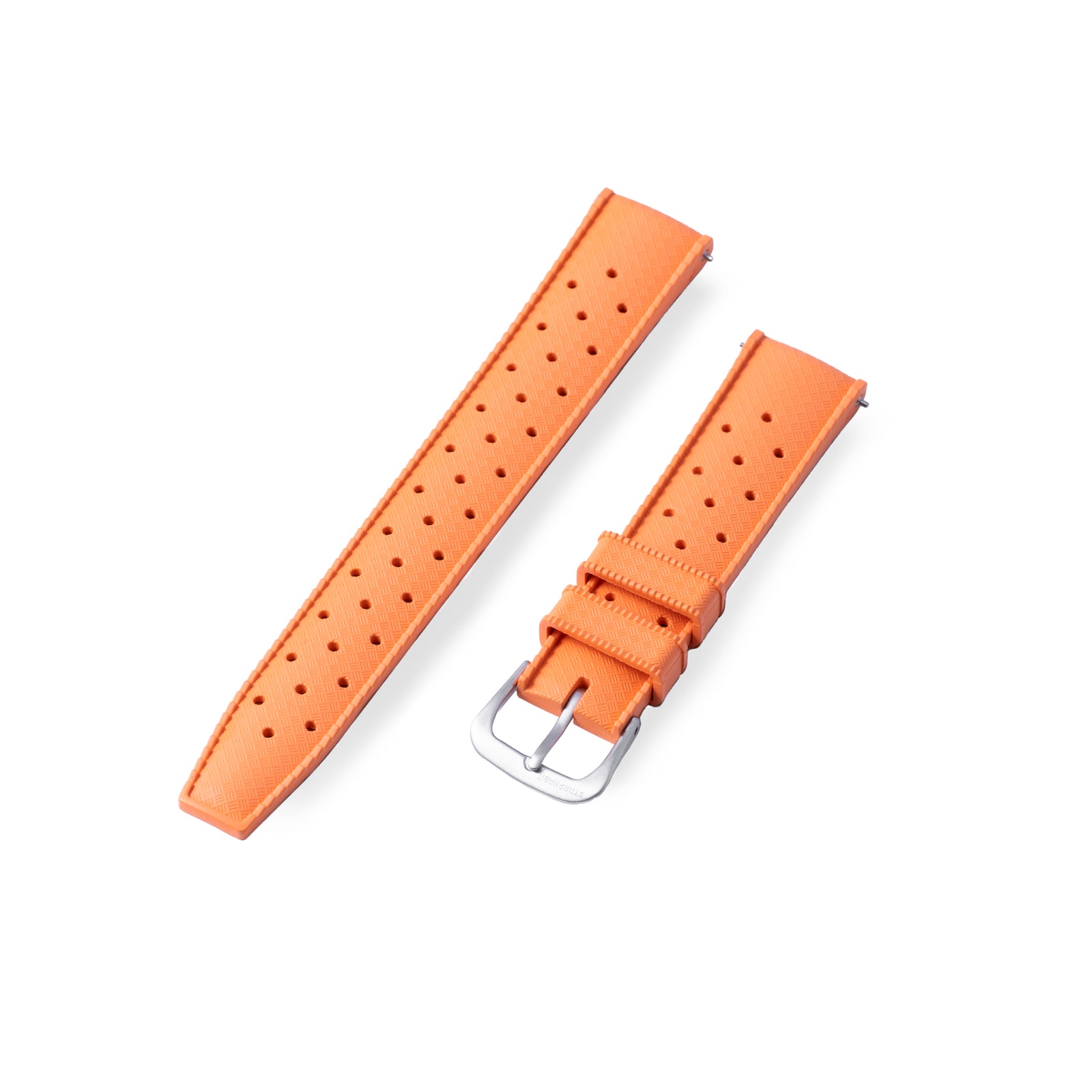 StrapHabit x Analog:Shift Orange Tropical Retro-Style FKM Rubber Quick-Release Strap