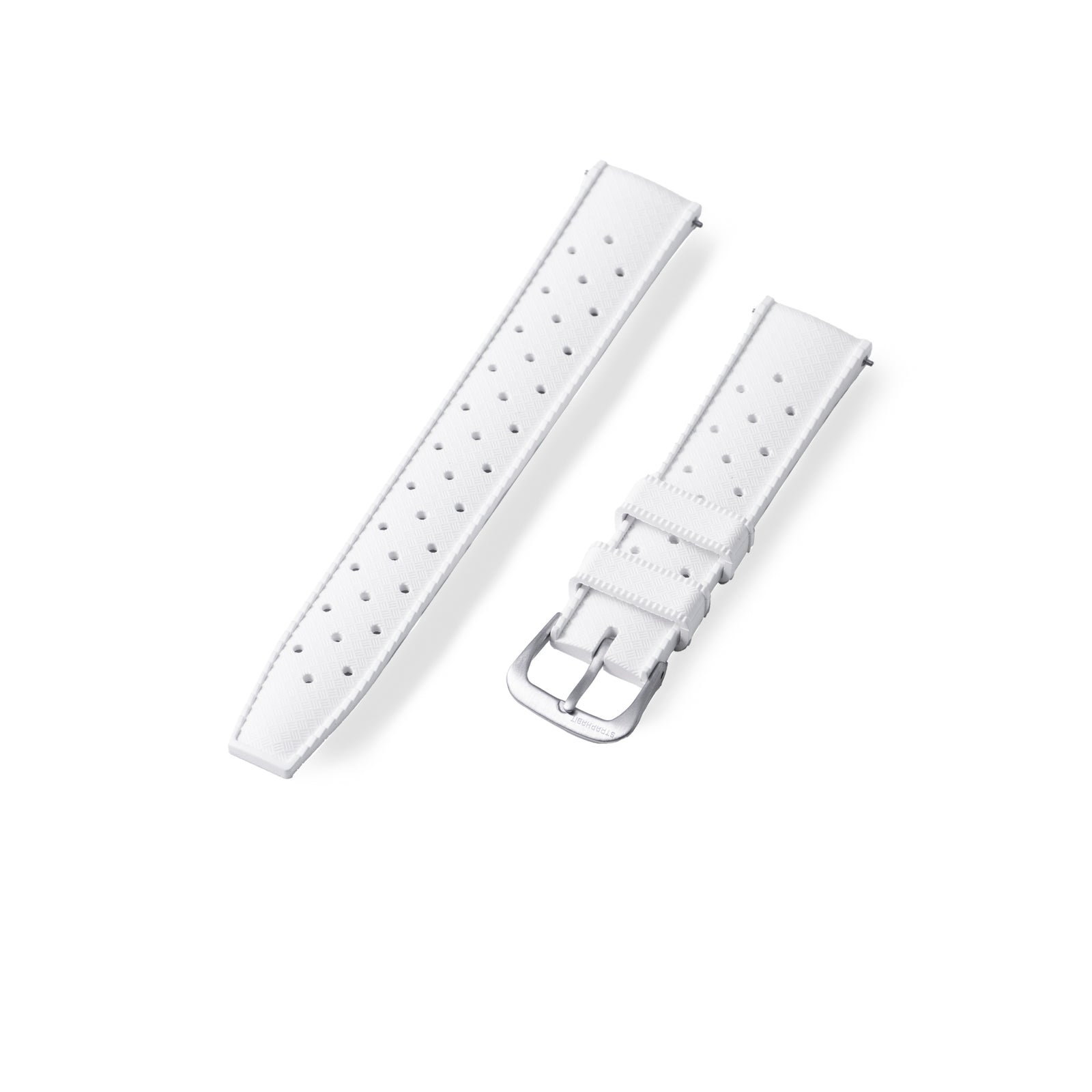 StrapHabit x Analog:Shift White Tropical Retro-Style FKM Rubber Quick-Release Strap