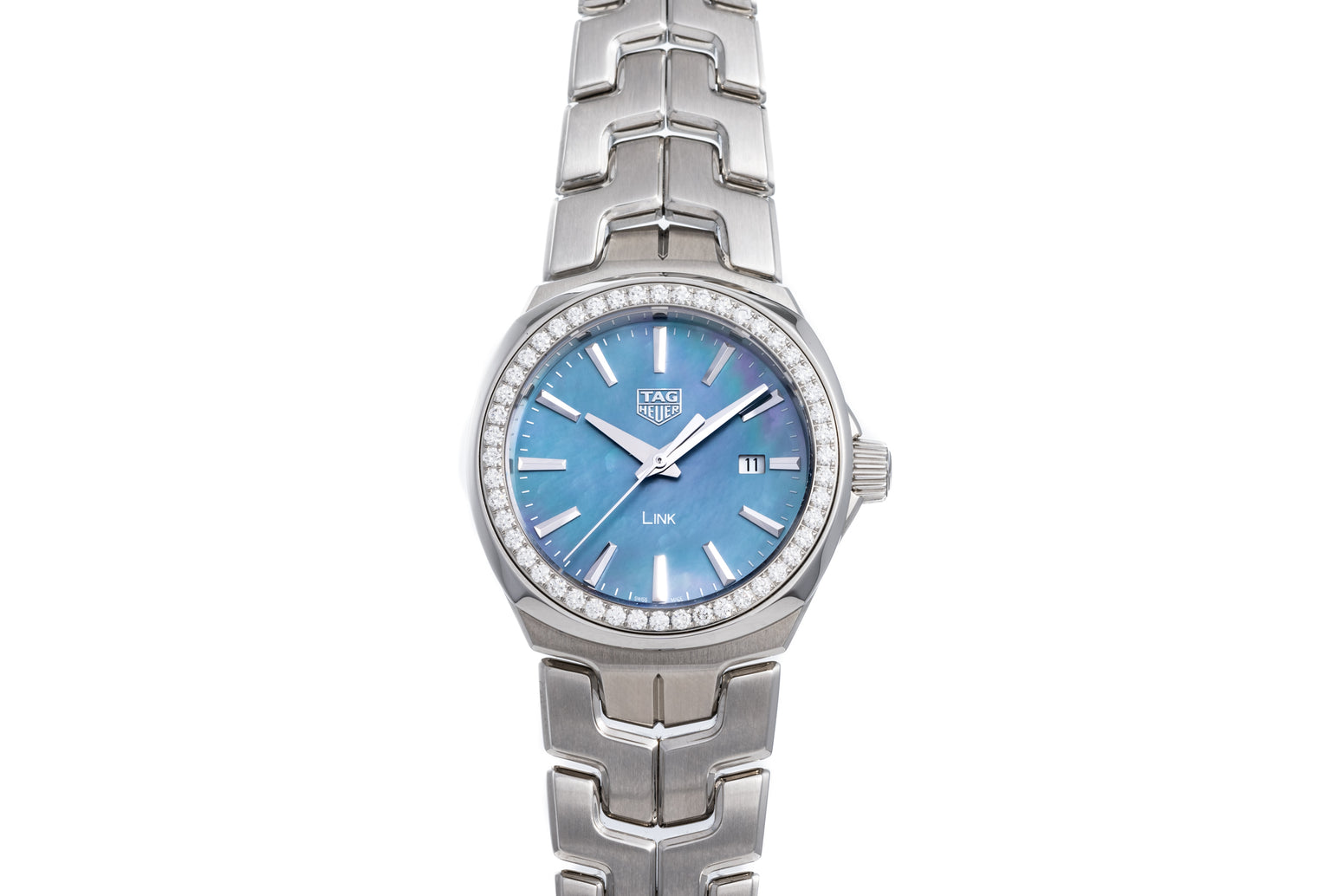 Tag Heuer Link Quartz Mother of Pearl Dial Silver Steel Strap Watch for Women - WBC1310.BA0600