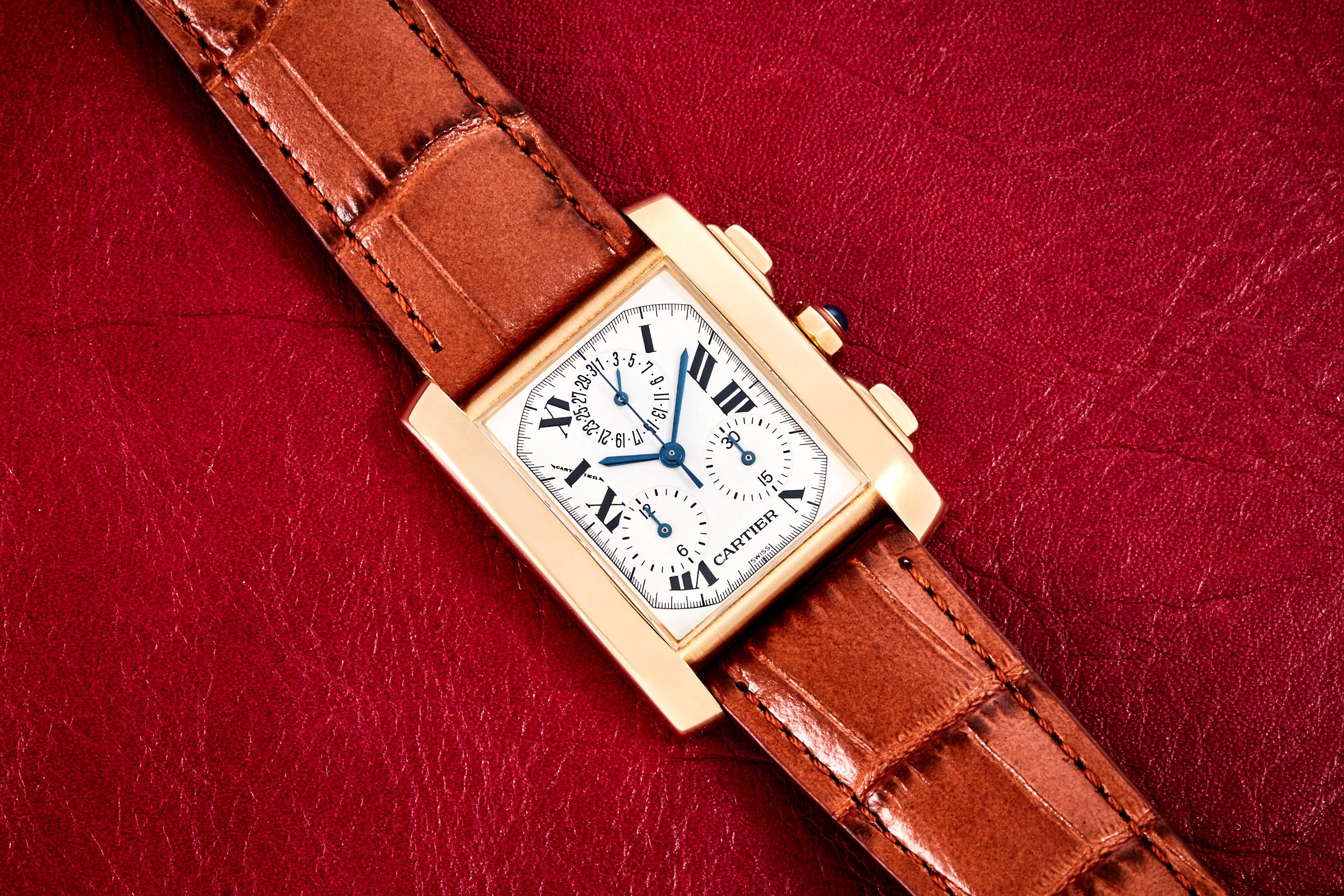 Cartier Tank Francaise Chronoflex Chronograph Watch