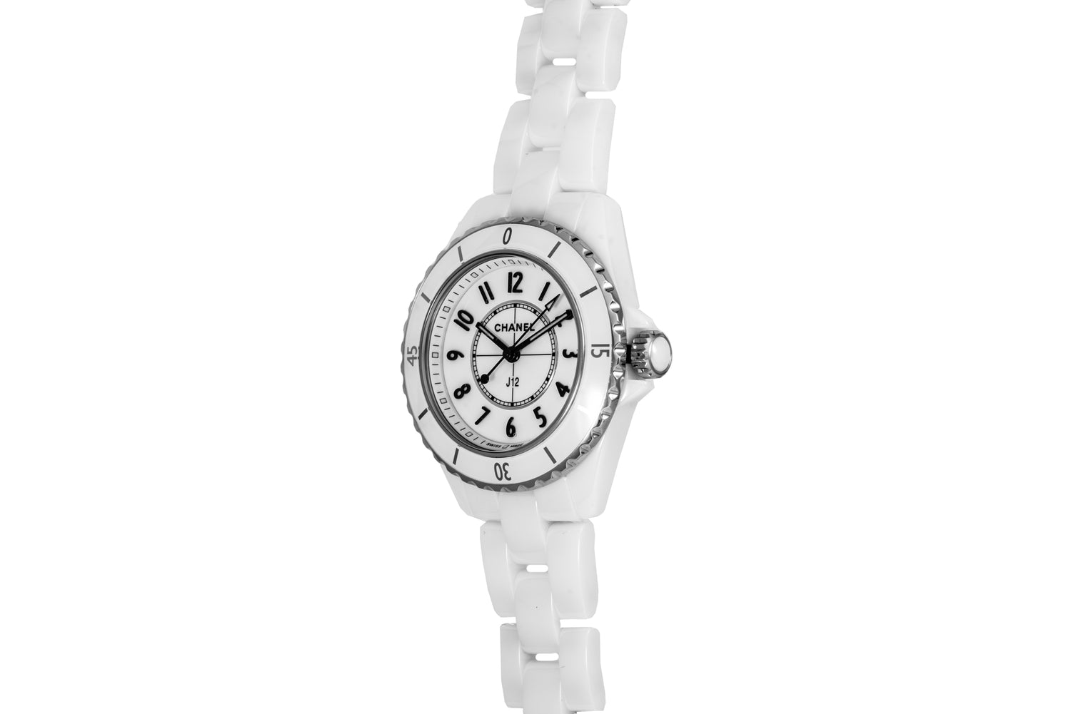 Shop CHANEL J12 Mademoiselle Acte II White Ceramic, 18K White Gold & White  Sapphire Bracelet Diamond Charm Watch