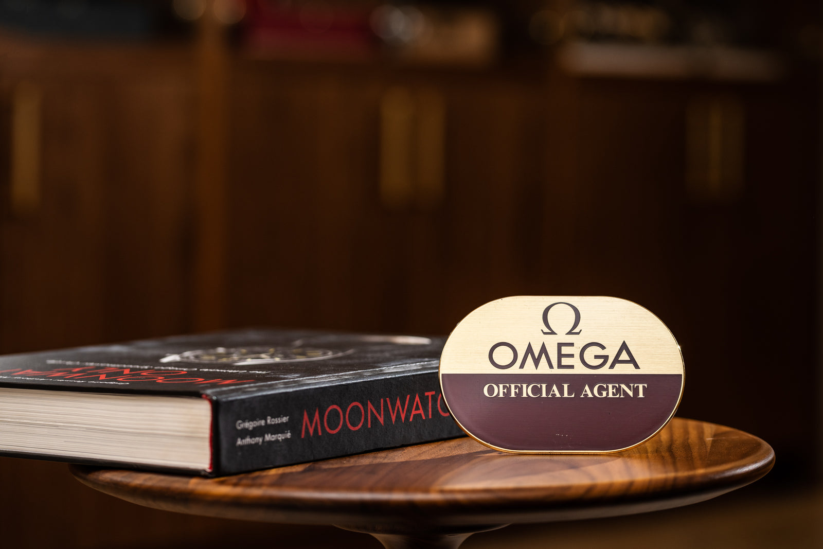 Omega Brass Dealer Display Plaque