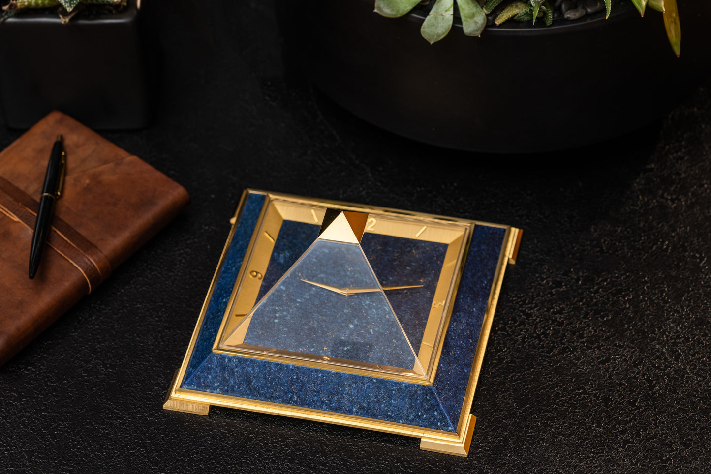 Jaeger-LeCoultre 8-Day Pyramid Clock 'Lapis Lazuli'