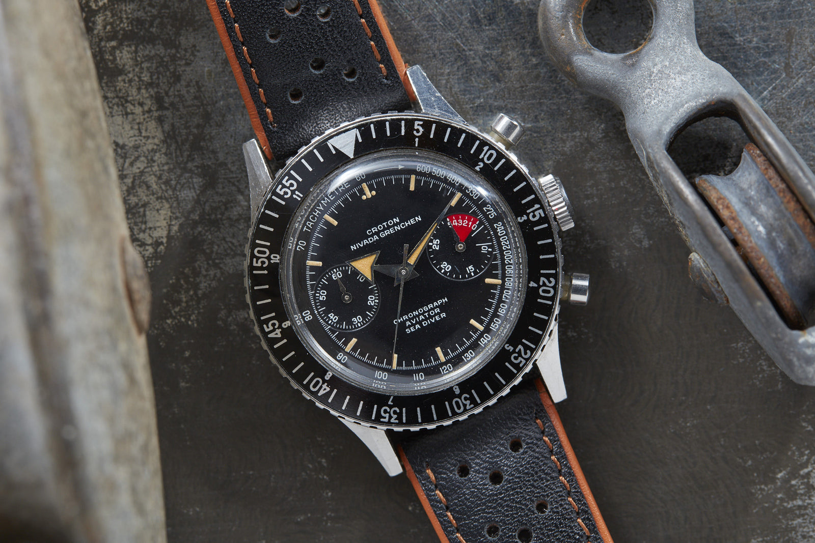 Croton Nivada Grenchen Chronomaster Aviator Sea Diver