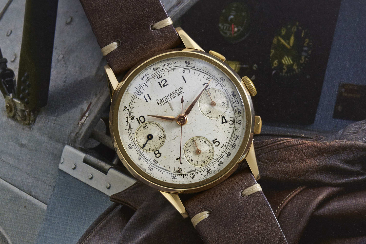 Eberhard 18K Monopusher Chronograph