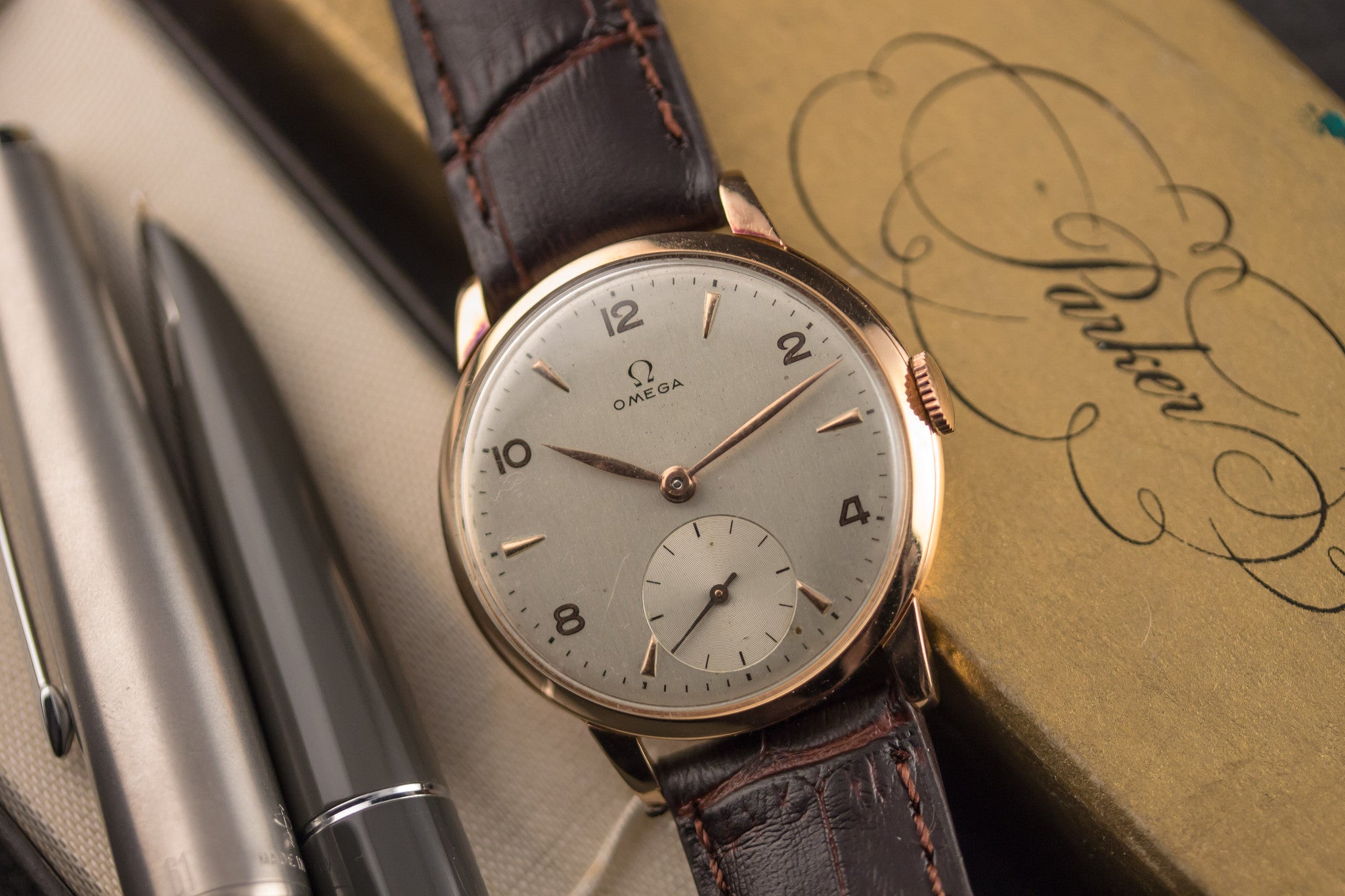 Omega Pink Gold Dress Watch - 1950s Analog:Shift Omega Pink Gold Dress Watch - 1950s Analog:Shift