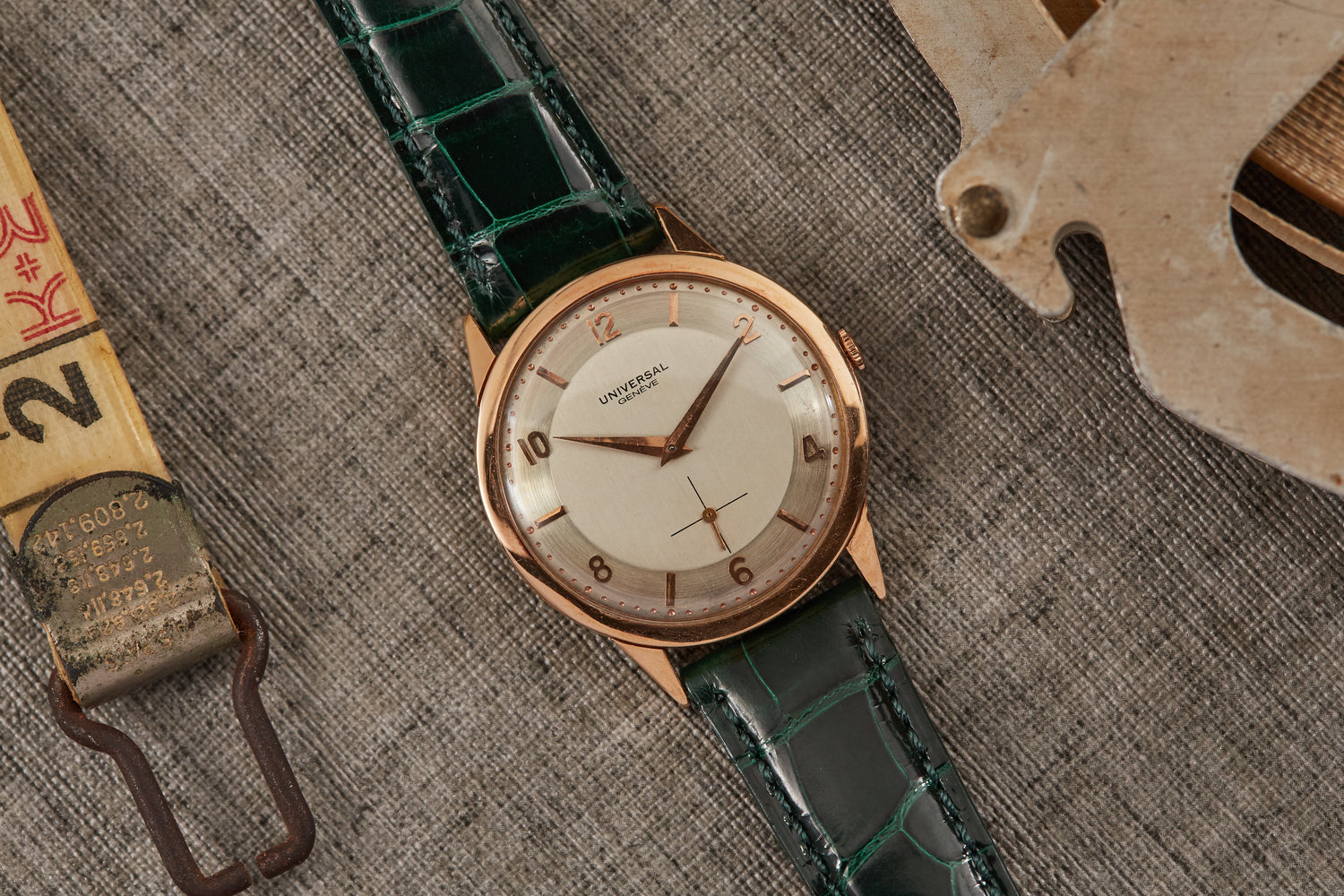 Universal Geneve Gold Dress Watch Available Exclusively at Watches of Switzerland SOHO Analog:Shift Universal Geneve Gold Dress Watch Available Exclusively at Watches of Switzerland SOHO Analog:Shift