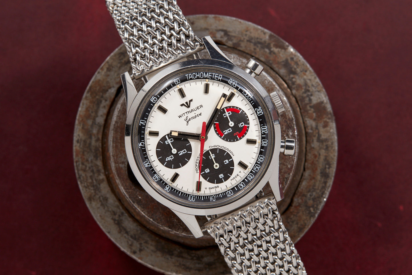 Wittnauer 242T Panda Exotic Dial Chronograph